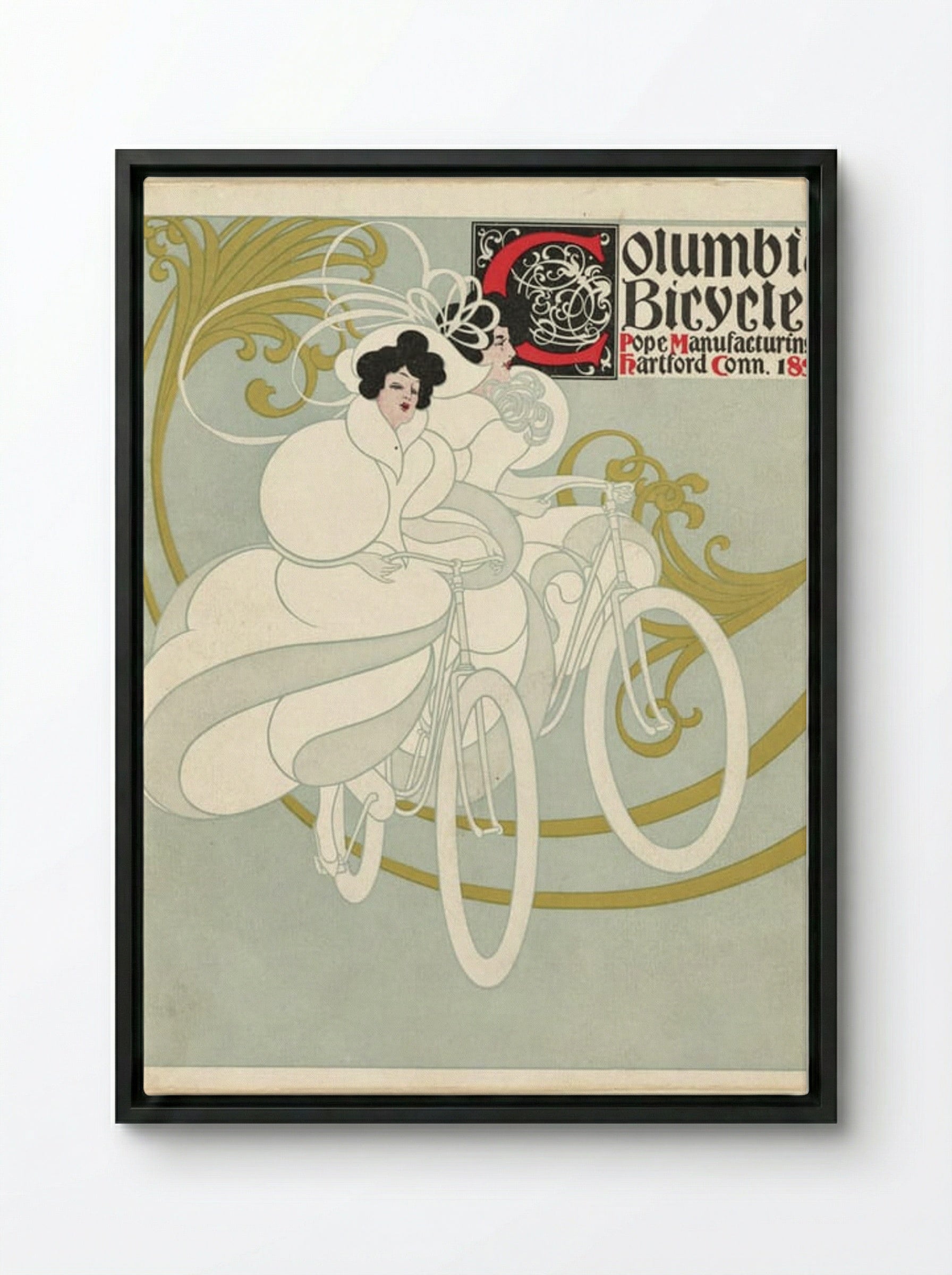 Columbia Bicycles, Pope Manufacturing Co., Hartford, Conn. - Will H. Bradley - Framed Canvas Black