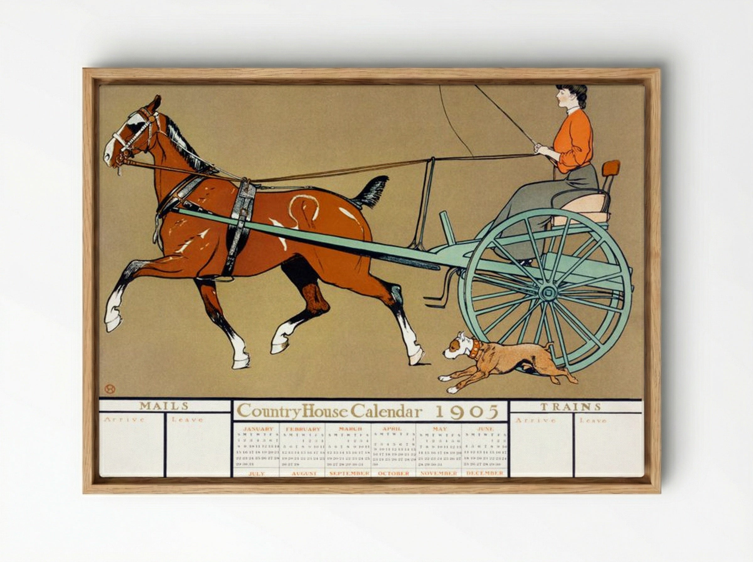 Country House Calendar 1905 - Edward Penfield - Framed Canvas Wood