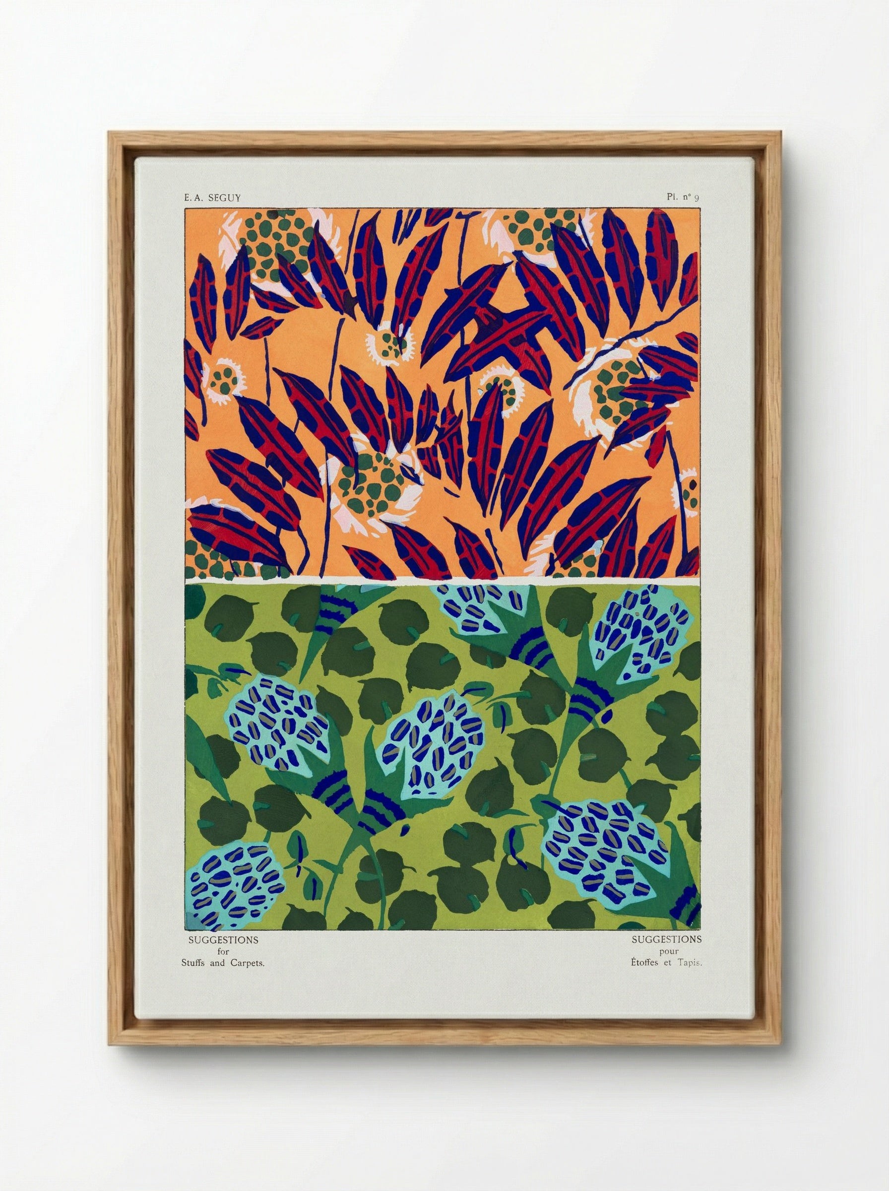 Suggestions for Stuffs and Carpets, Plate 9 - Émile-Allain Séguy - Framed Canvas Wood