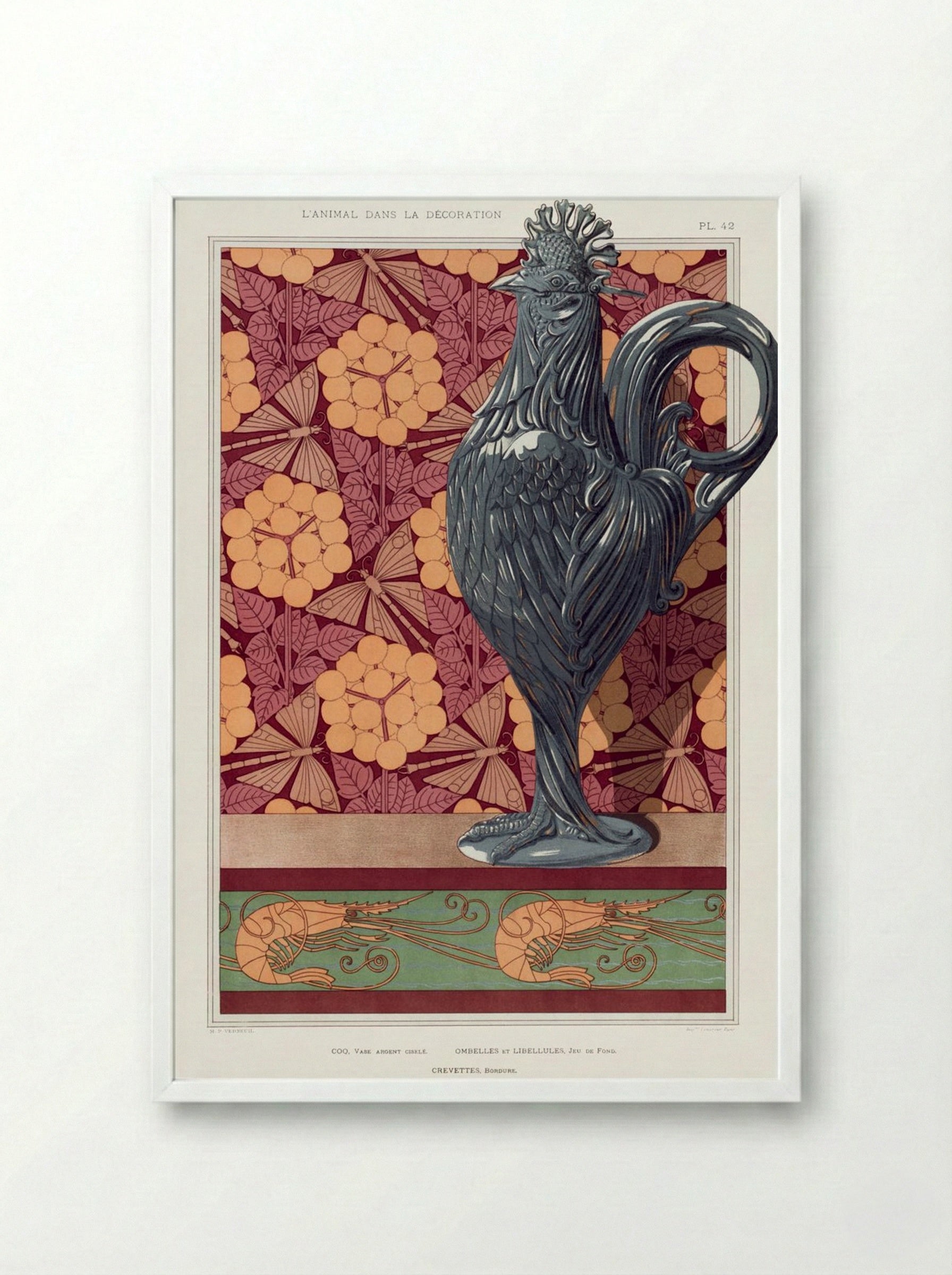 Crevettes, Bordure - Maurice Pillard Verneuil - Framed Print White