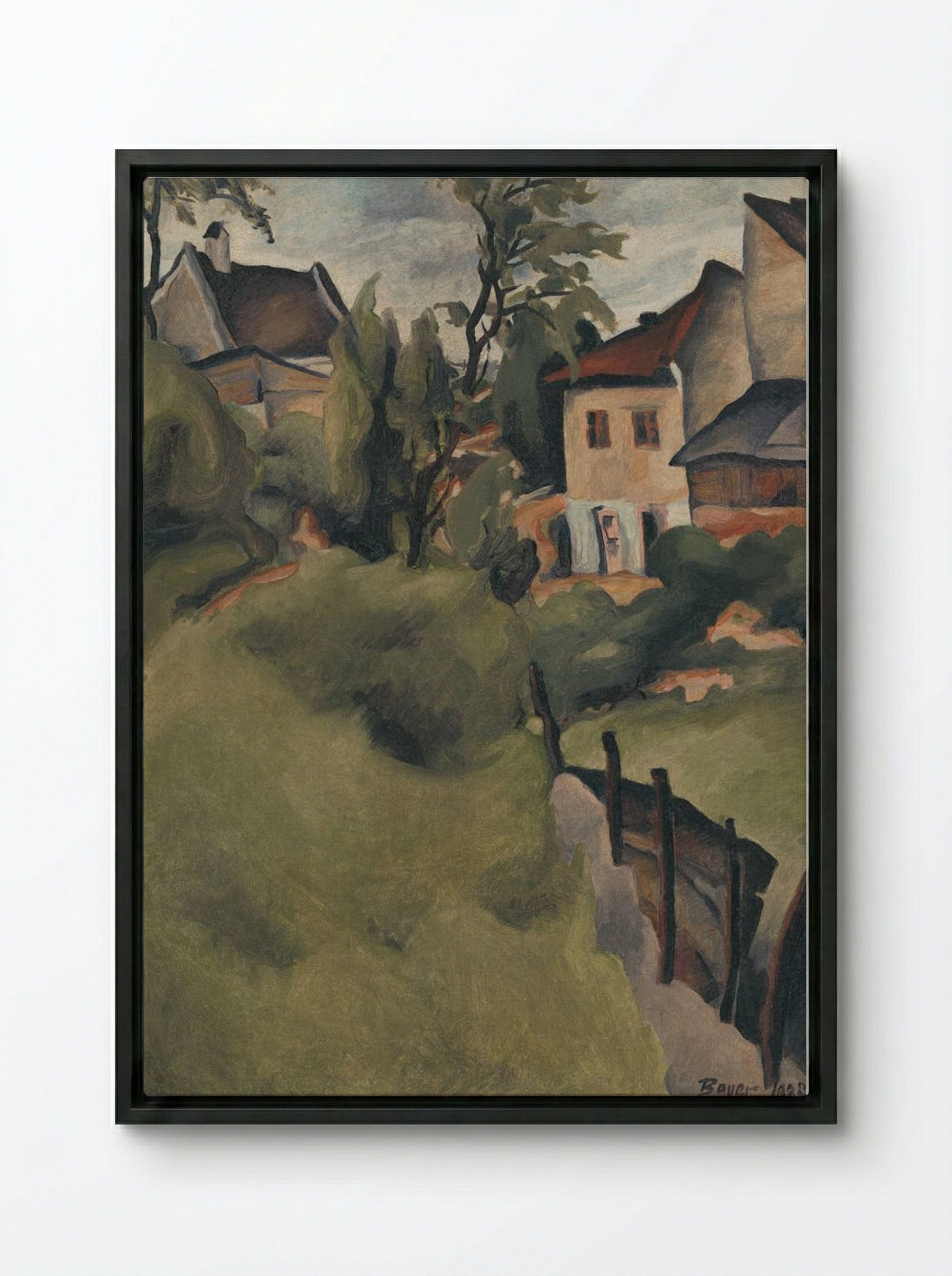 Corner of Košice - Konstantin Bauer - Framed Canvas Black