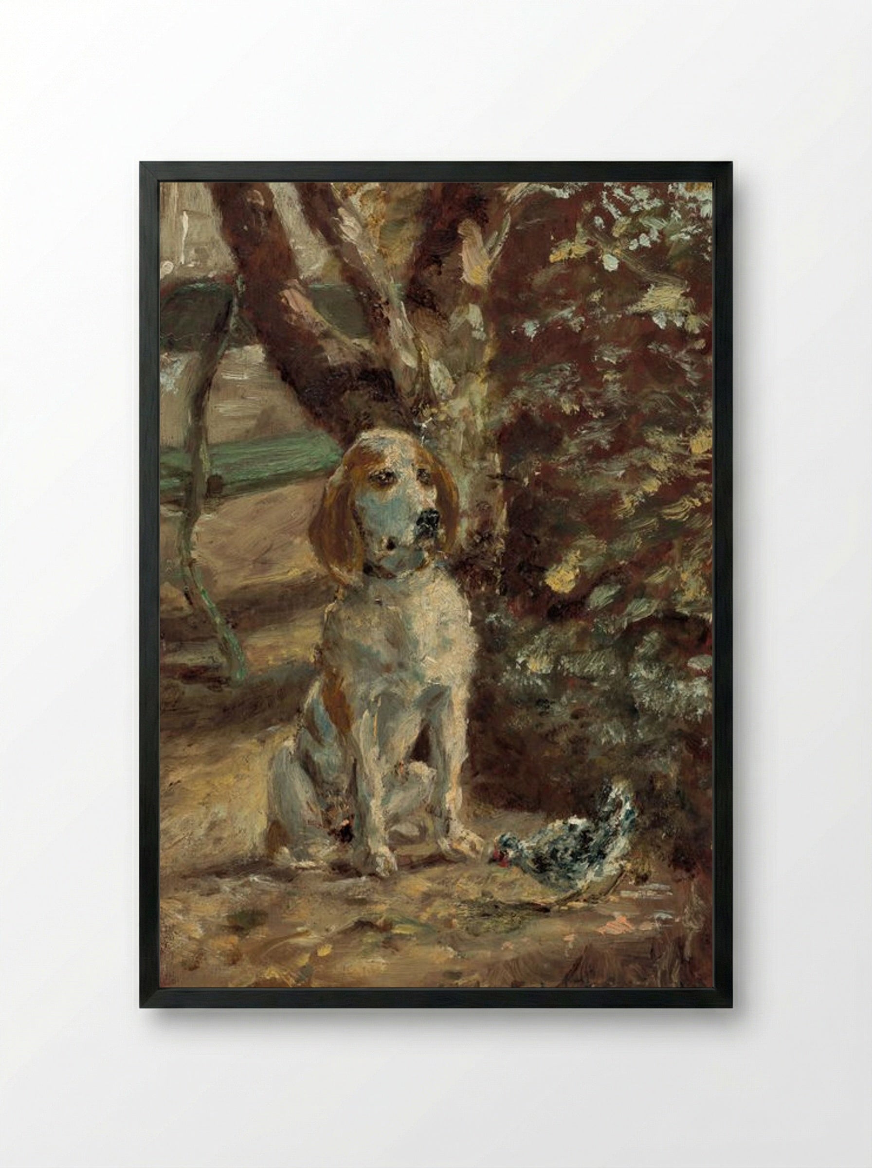 The Artist's Dog, Flèche - Henri de Toulouse-Lautrec - Framed Print Black