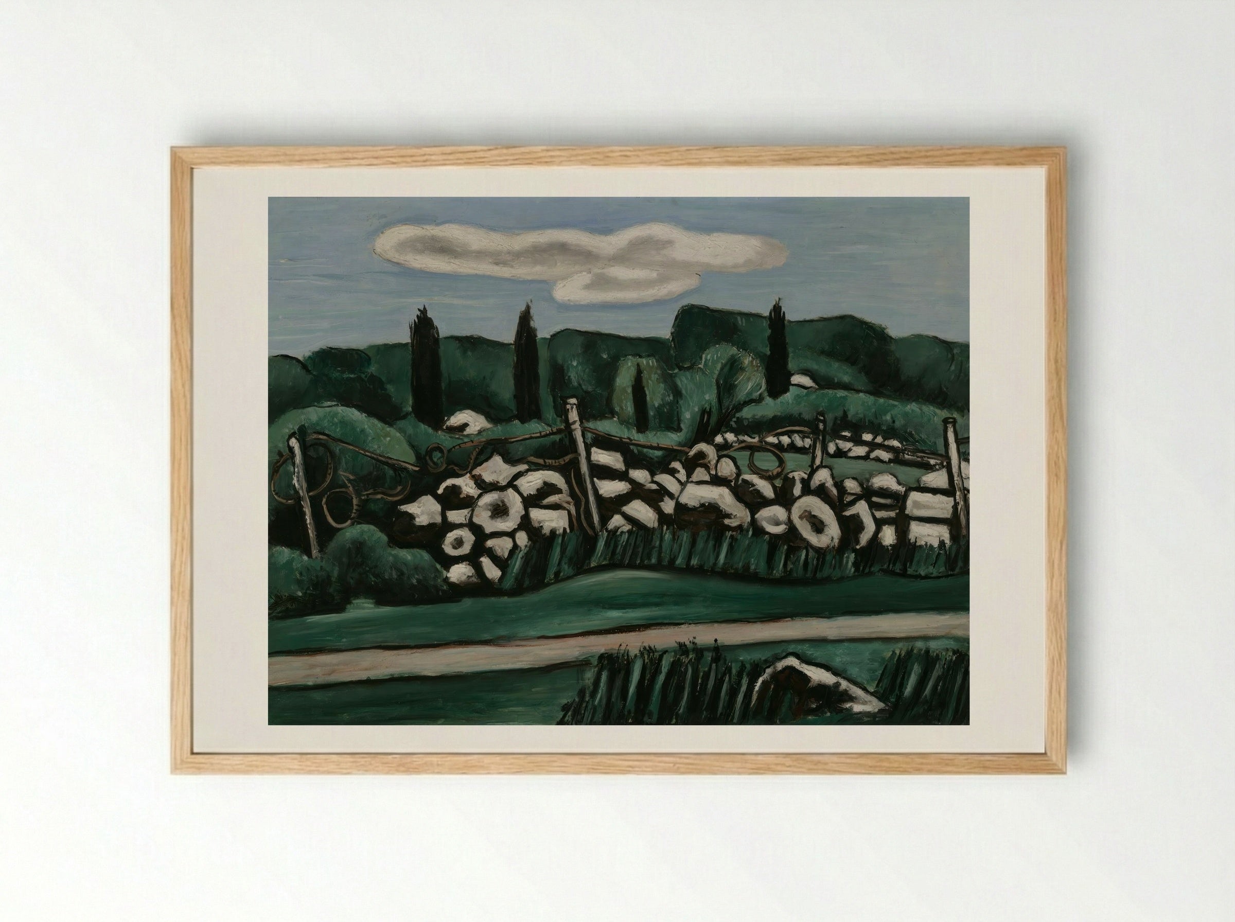 The Last Stone Walls, Dogtown - Marsden Hartley - Framed Print Wood