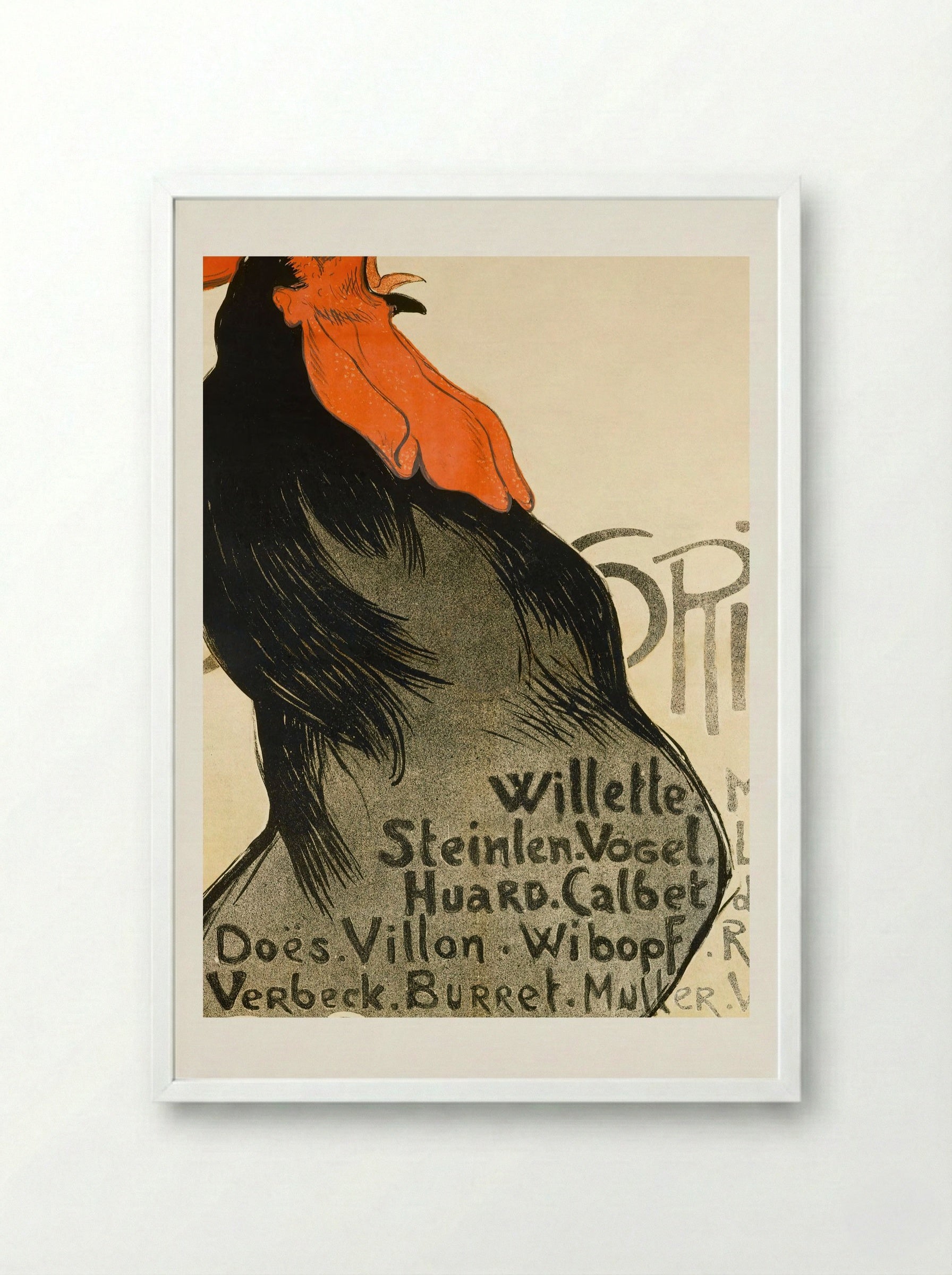 Cocorico - Théophile-Alexandre Steinlen - Framed Print White