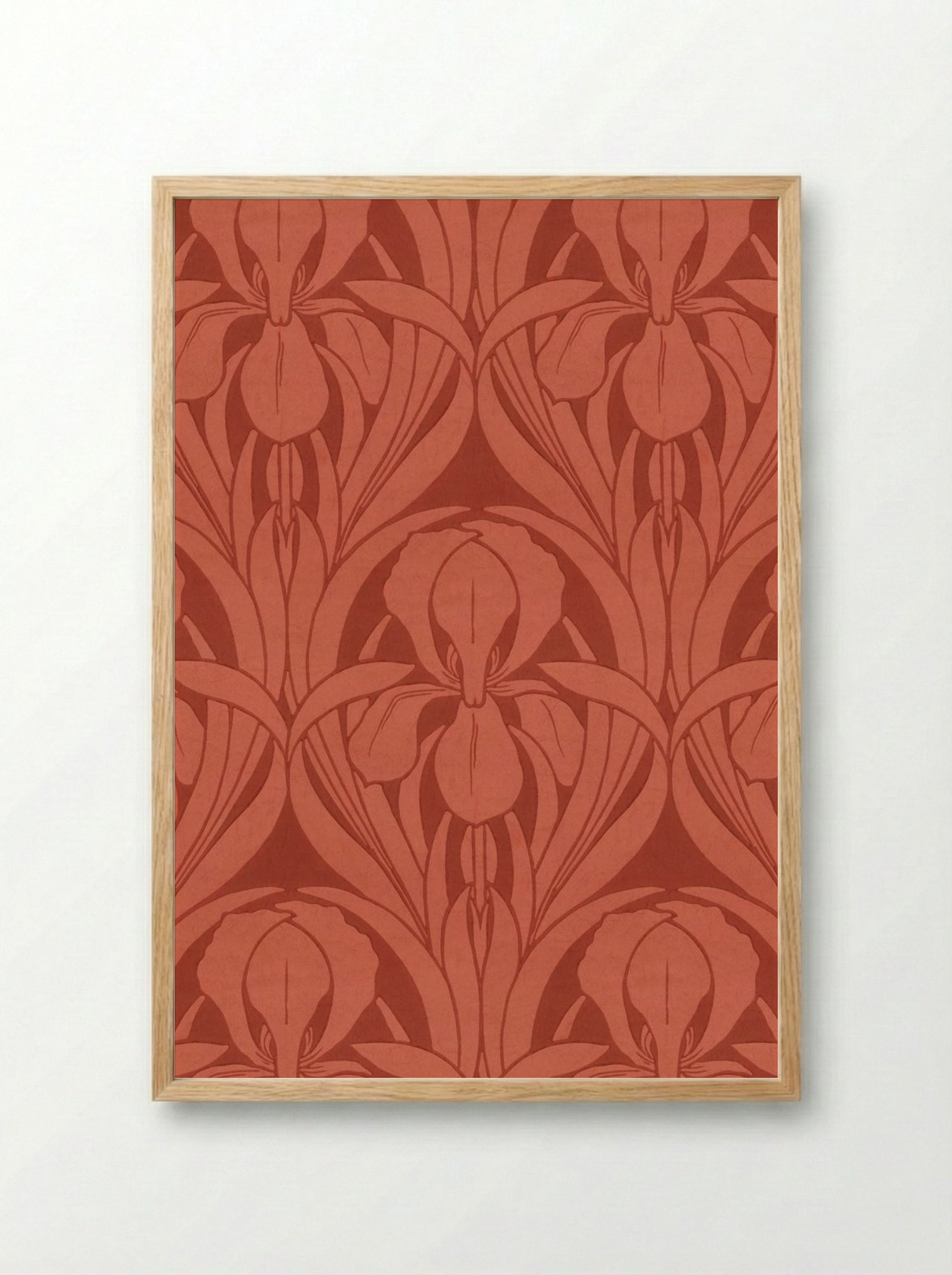 The Templemore (Floral Textile Design) - Fine Art Print - Framed Print Wood
