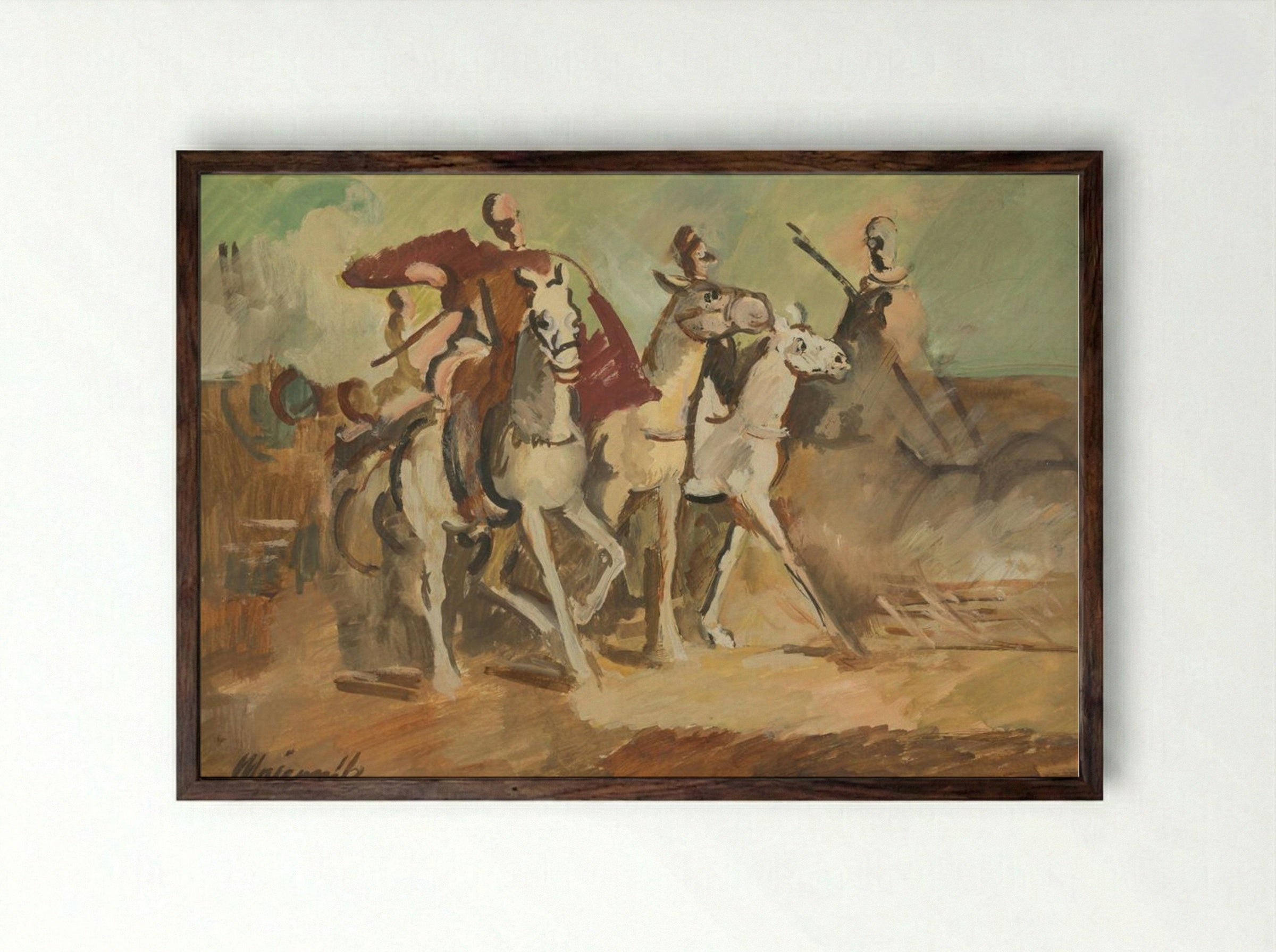 Horse Riders - Cyprián Majerník - Framed Print Dark Wood