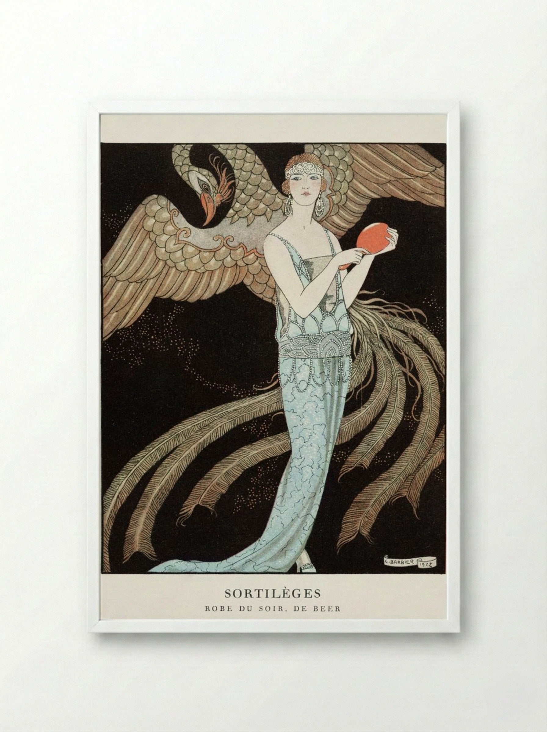 Sortilèges, Evening Dress, de Beer - George Barbier - Framed Print White