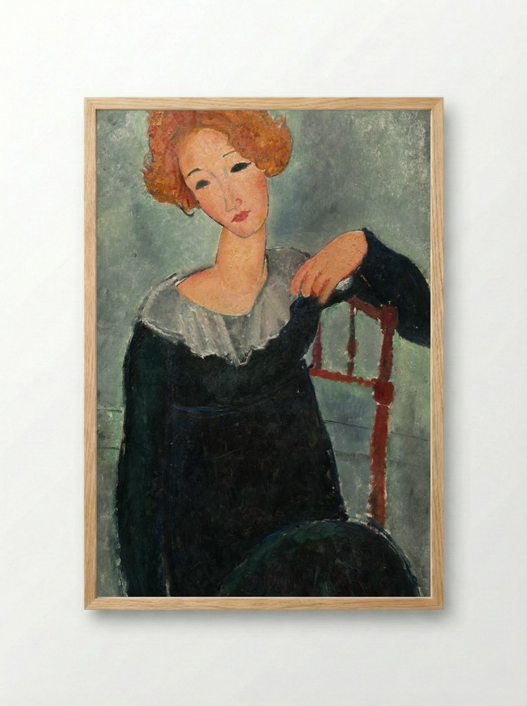 Woman with Red Hair - Amedeo Modigliani - Framed Print Wood