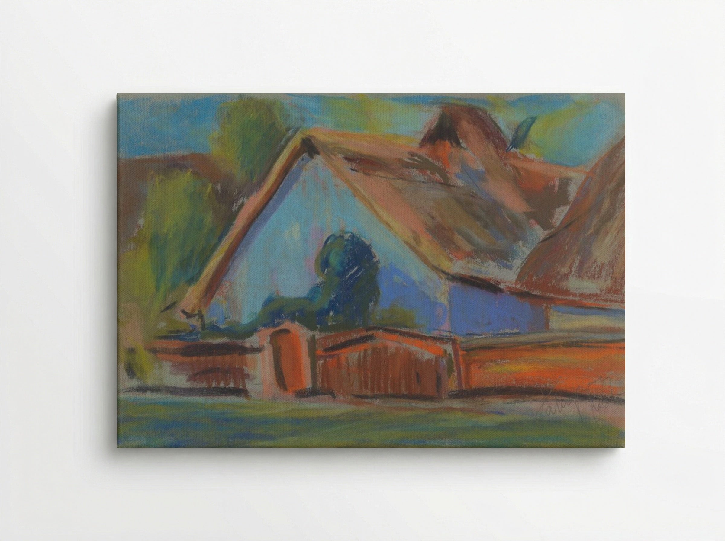 Blue Village Cottage - Zolo Palugyay - Canvas