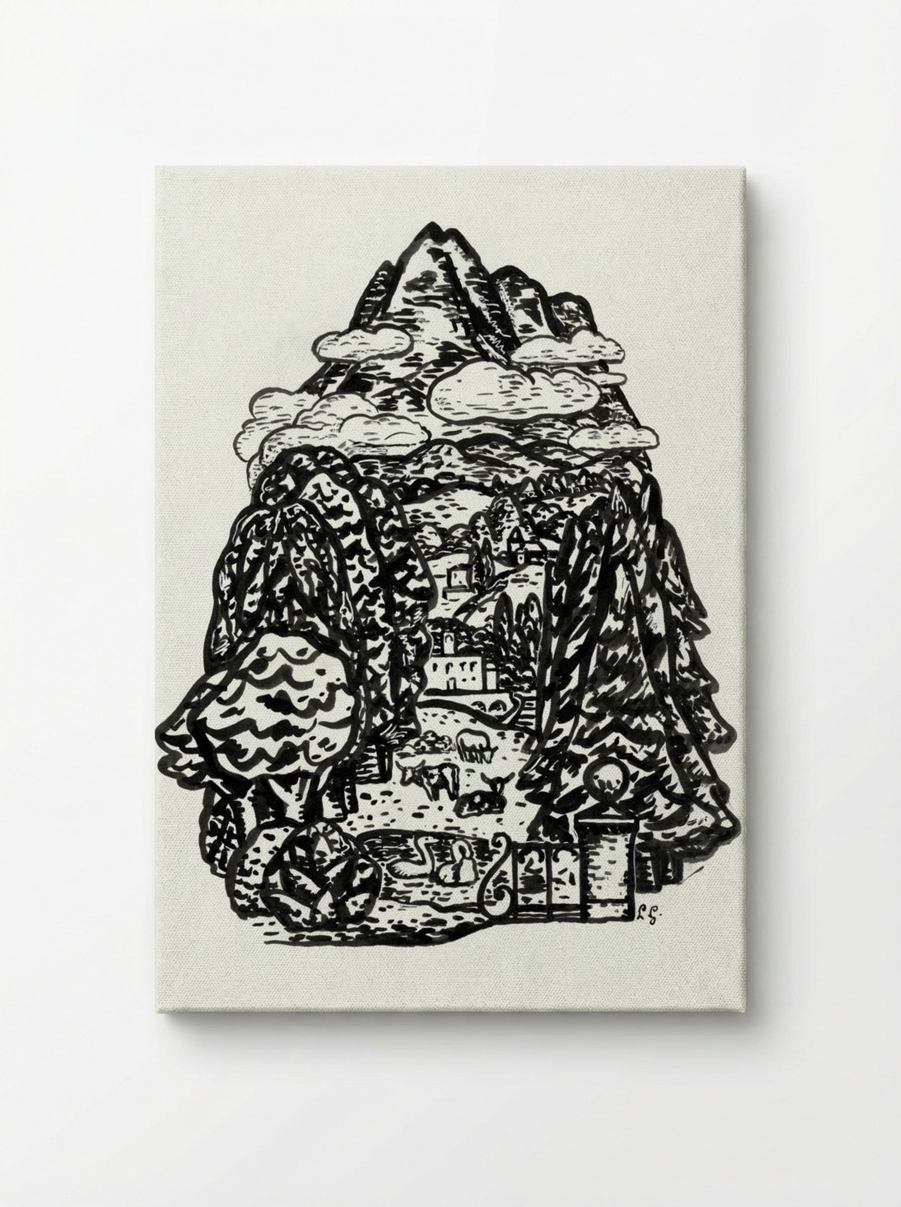 Mountain Landscape with Cows and Swans - Leo Gestel - Canvas