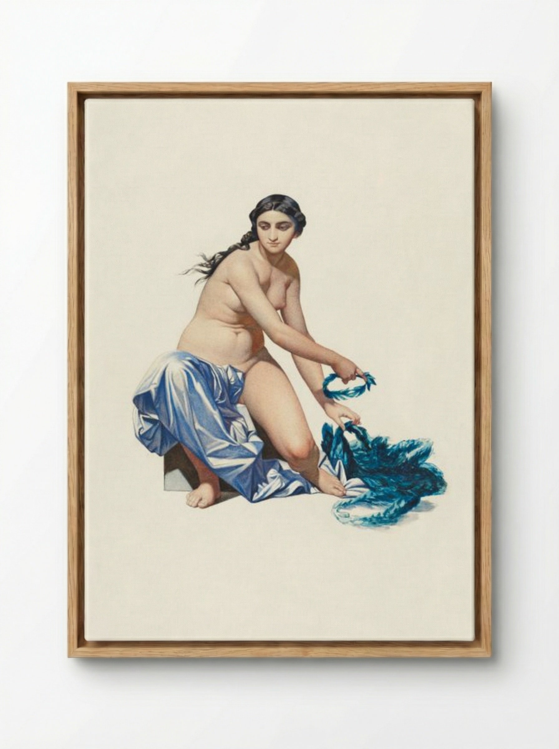 Study for a Figure of Fame - Paul Delaroche - Framed Canvas Wood