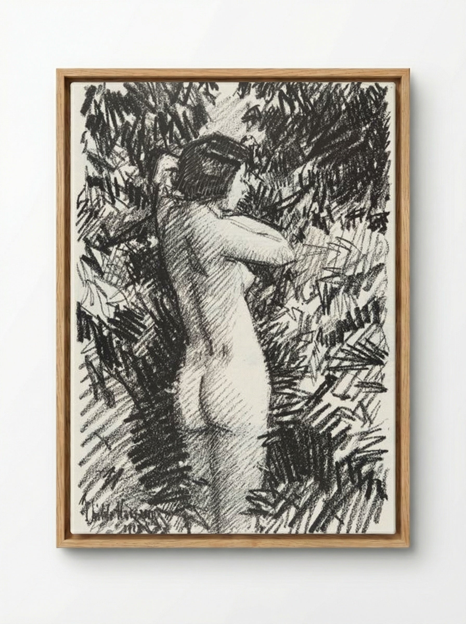 Nude in Landscape - Childe Hassam - Framed Canvas Wood