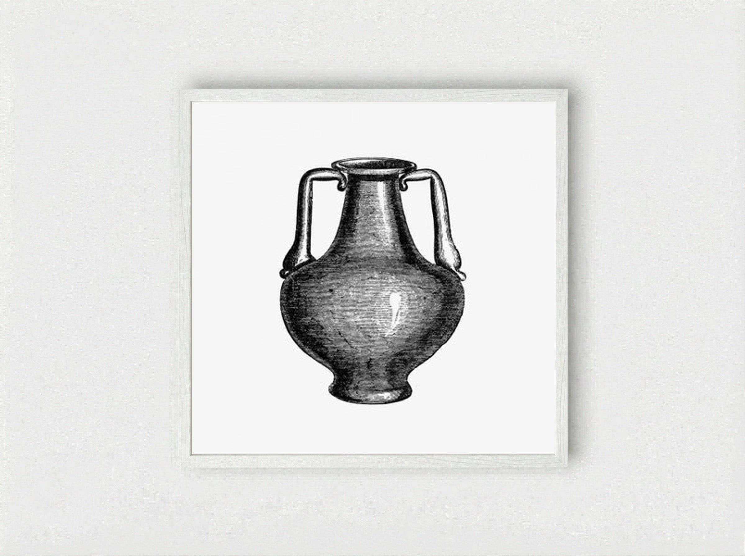 Classical Amphora - Fine Art Print - Framed Print White