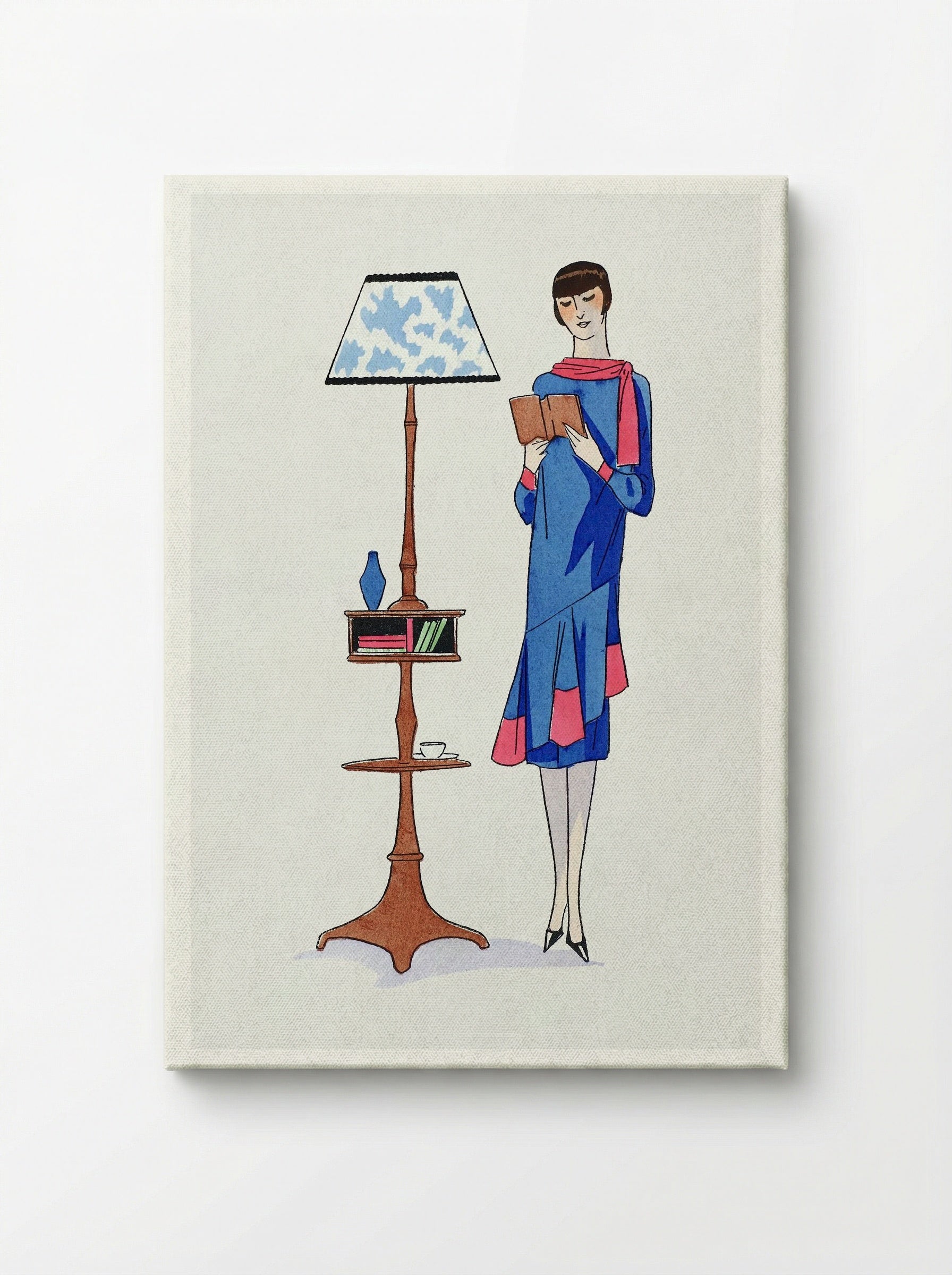 Afternoon Dress Topped with Pink Crepe - Gustav Beer - Canvas