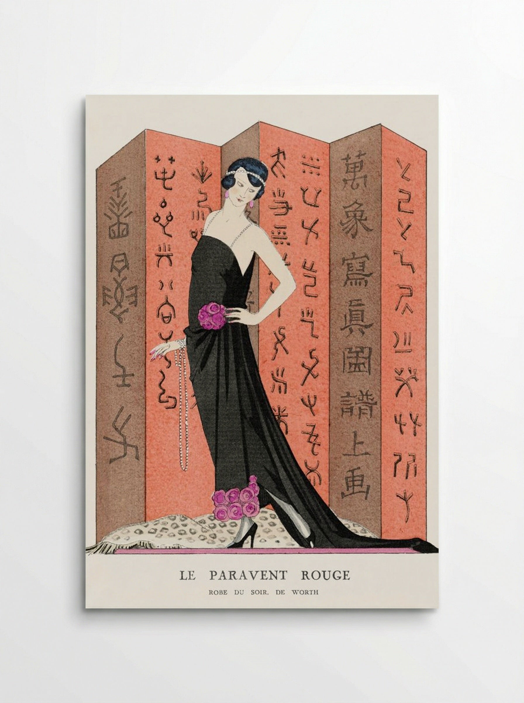 Le Paravent Rouge (Robe du Soir de Worth) - George Barbier - Poster