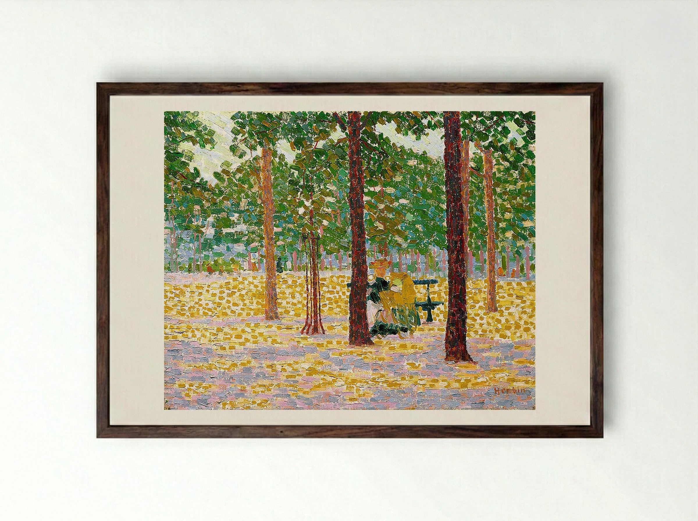 Park in Paris - Auguste Herbin - Framed Print Dark Wood