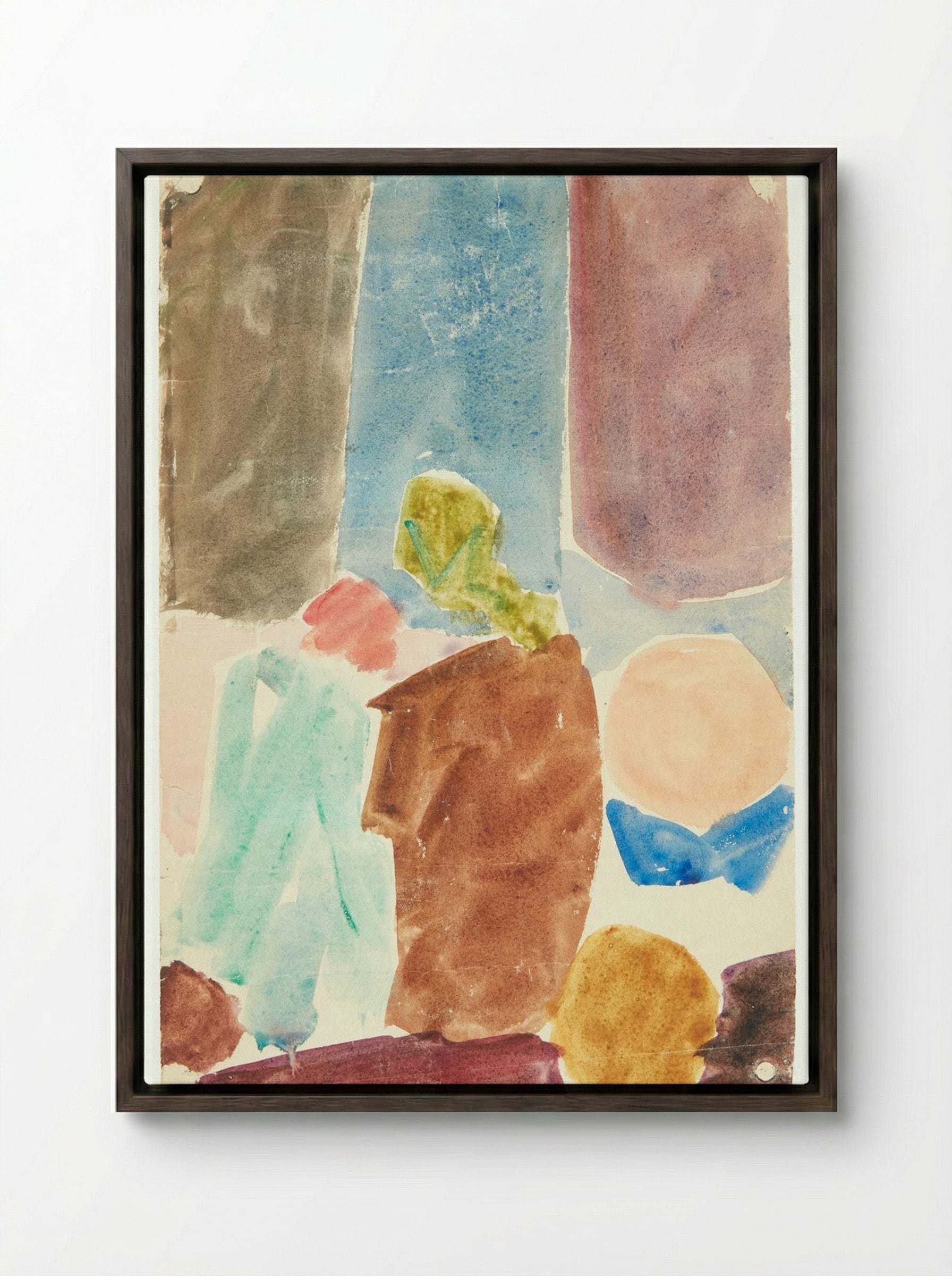 Colour Study after Delacroix's 'Dante and Virgil in the Underworld' - Edvard Weie - Framed Canvas Dark Wood