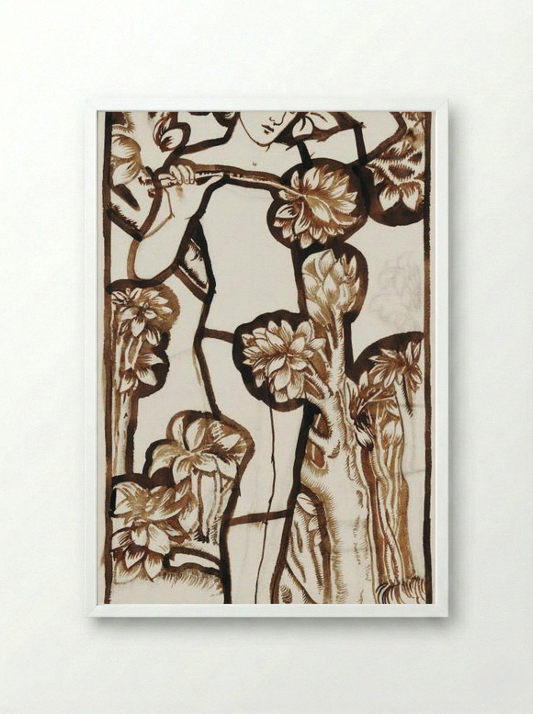 Adam - Edward Burne-Jones - Framed Print White