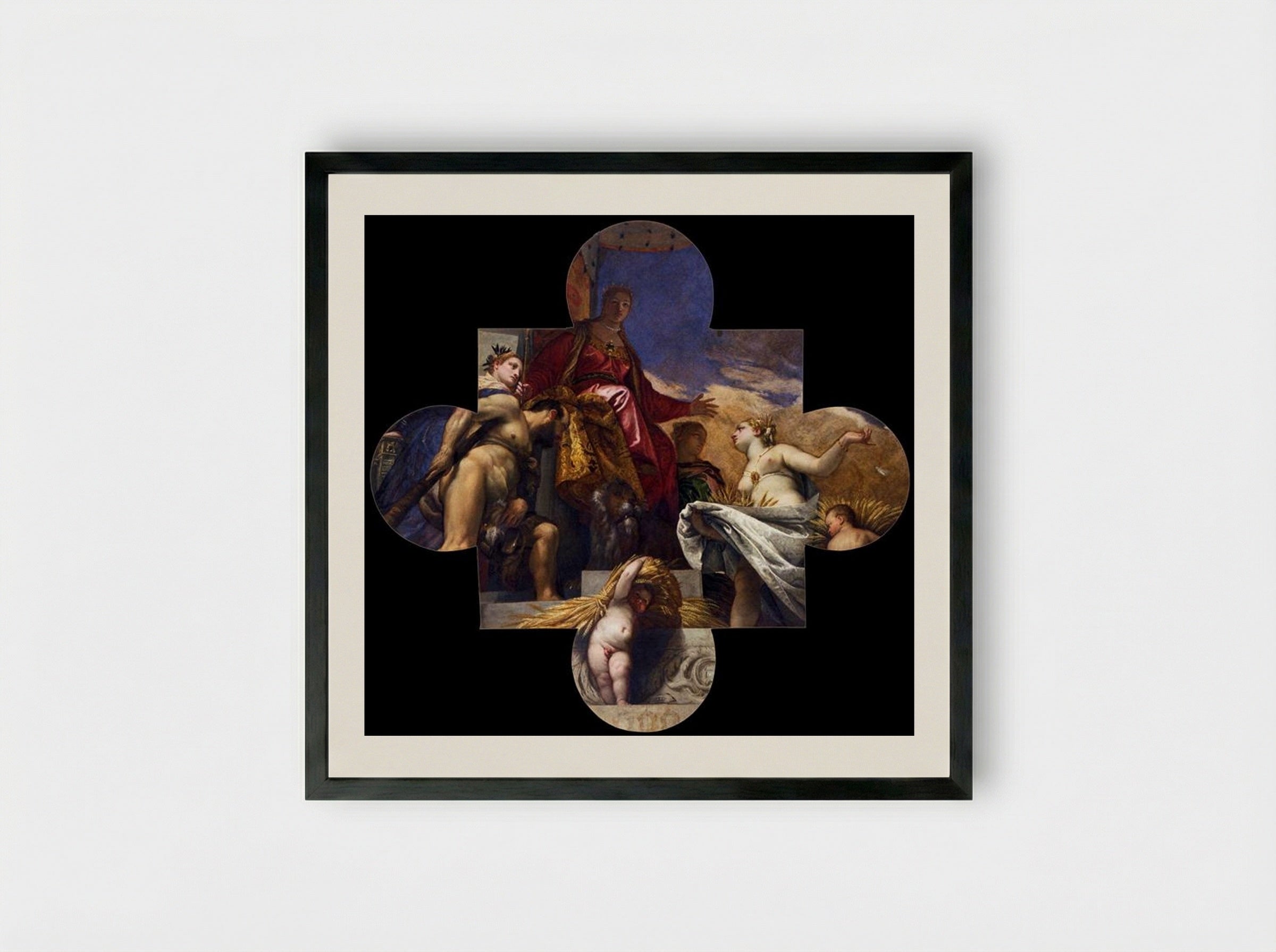 Venice, Hercules, and Ceres - Paolo Veronese - Framed Print Black