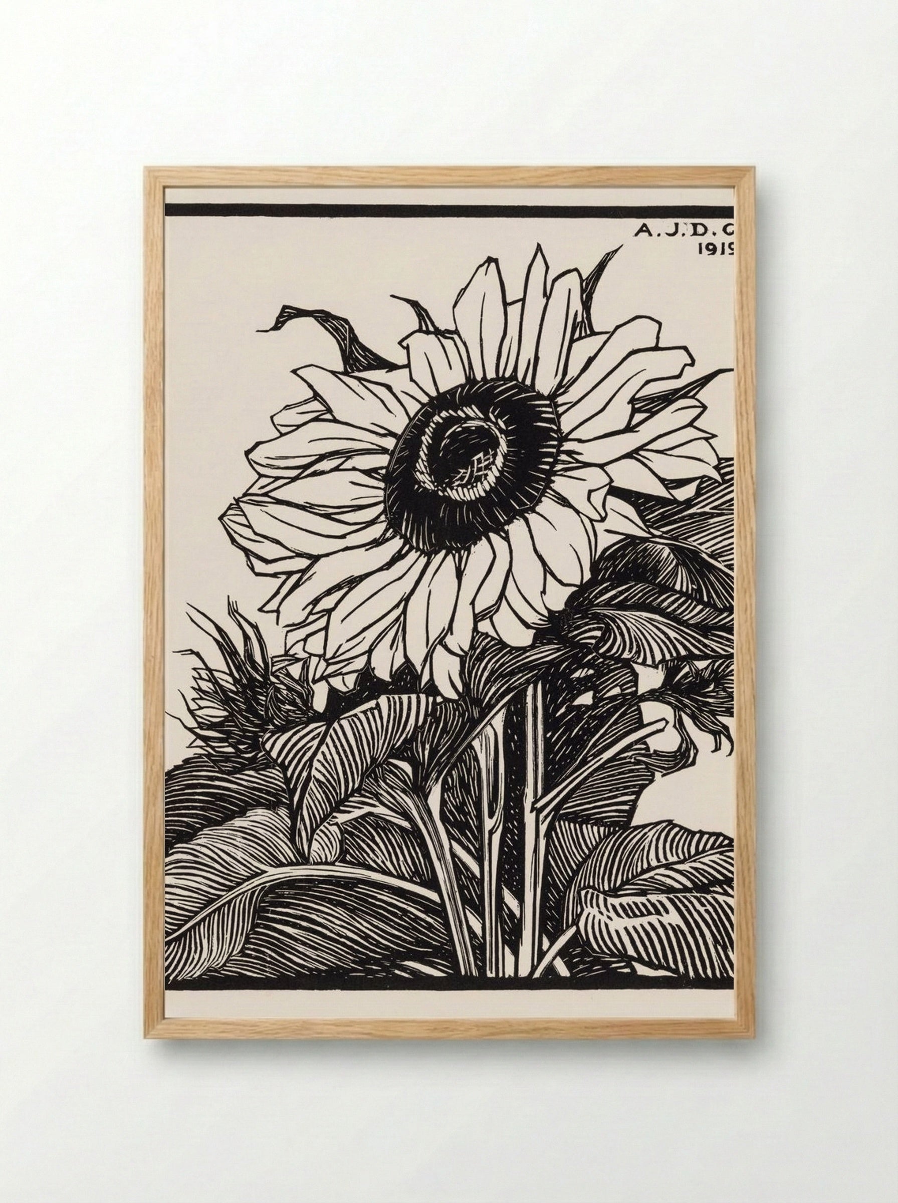 Sunflower - Julie de Graag - Framed Print Wood