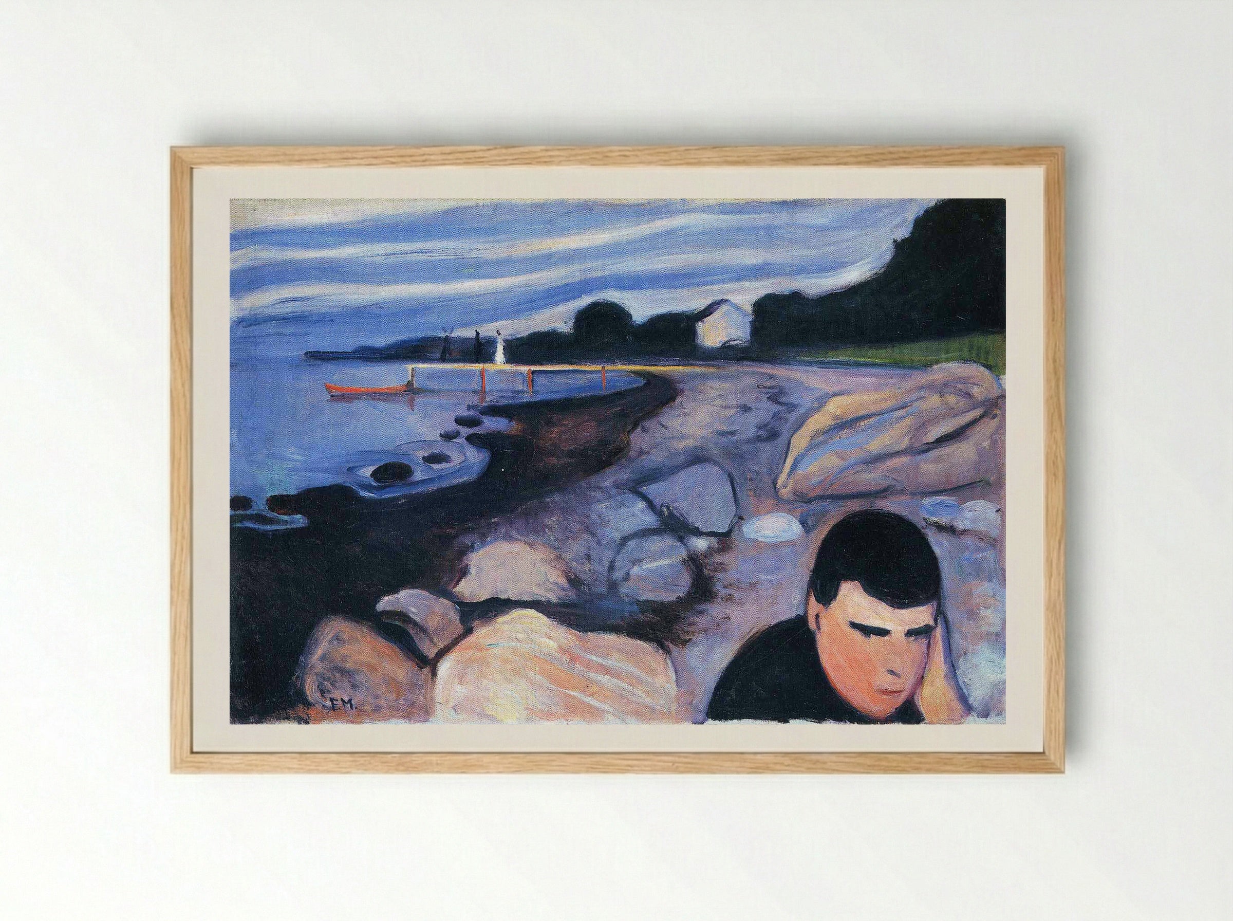 Melancholy - Edvard Munch - Framed Print Wood