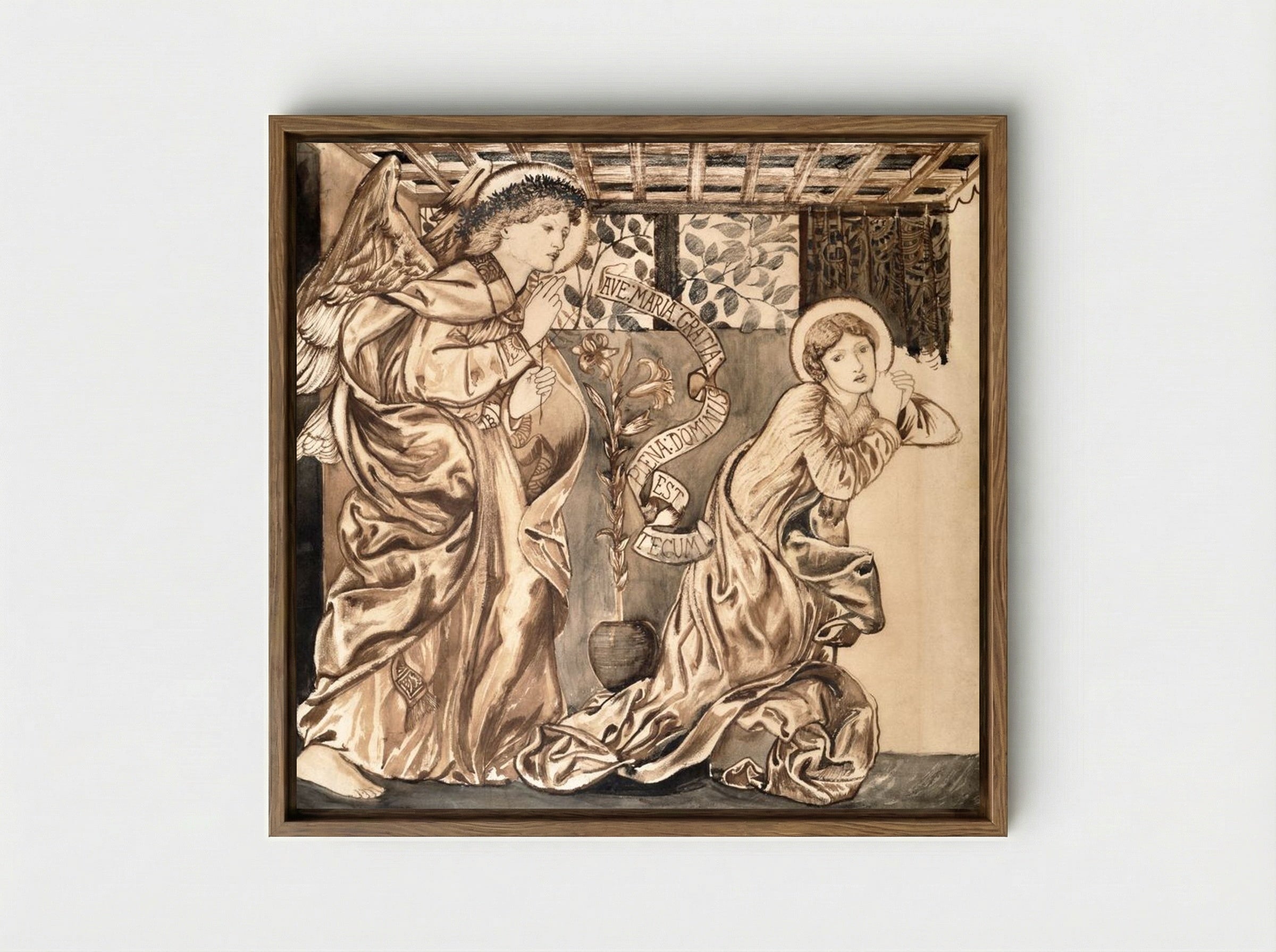 The Annunciation - Edward Burne-Jones - Framed Canvas Wood