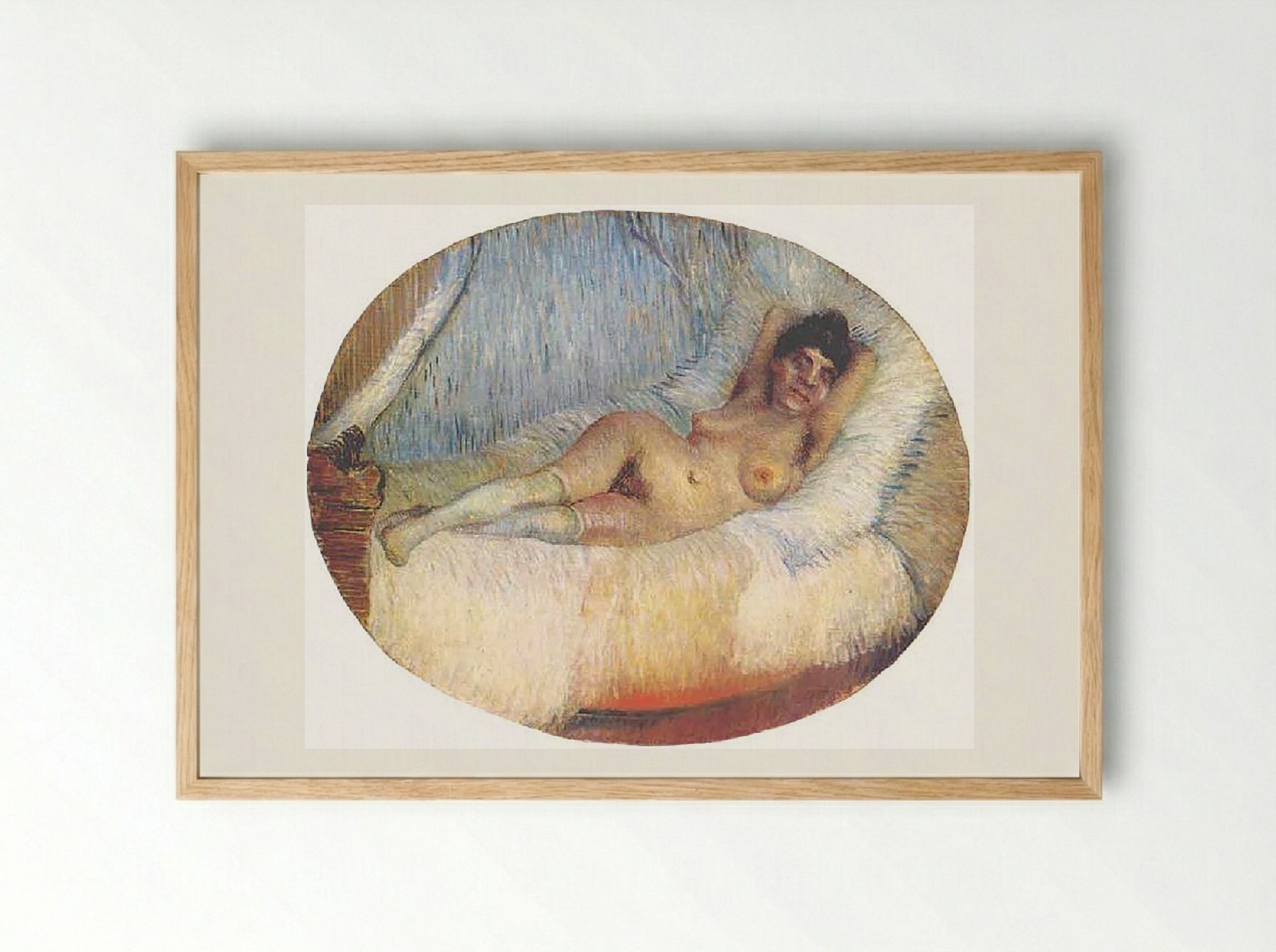 Nude on a Bed - Pierre Bonnard - Framed Print Wood