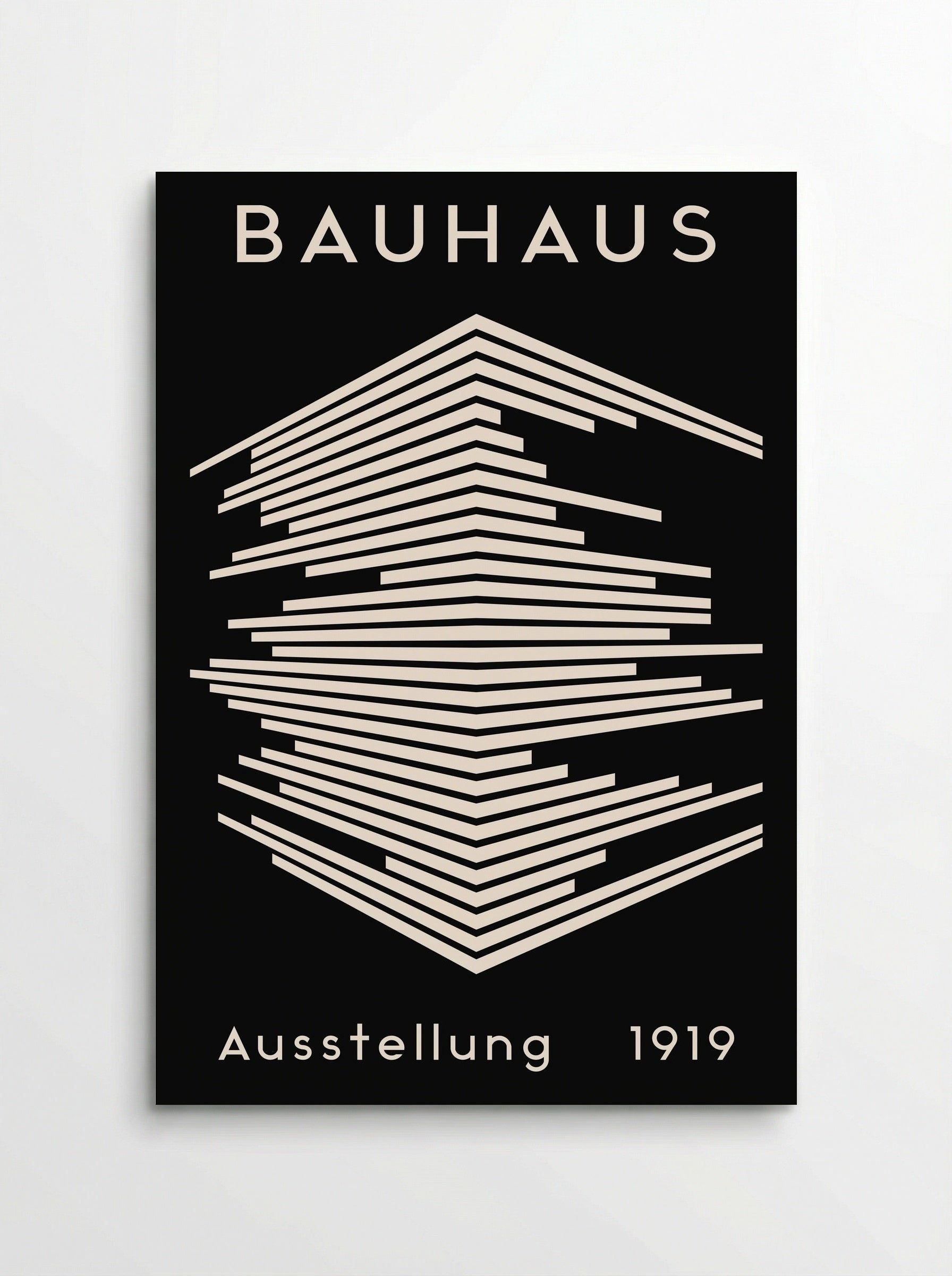 Bauhaus Architectural Lines on Black - Poster