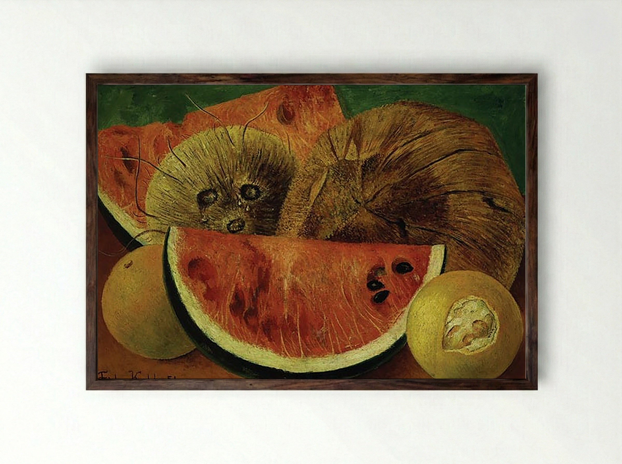 Coconuts - Frida Kahlo - Framed Print Dark Wood