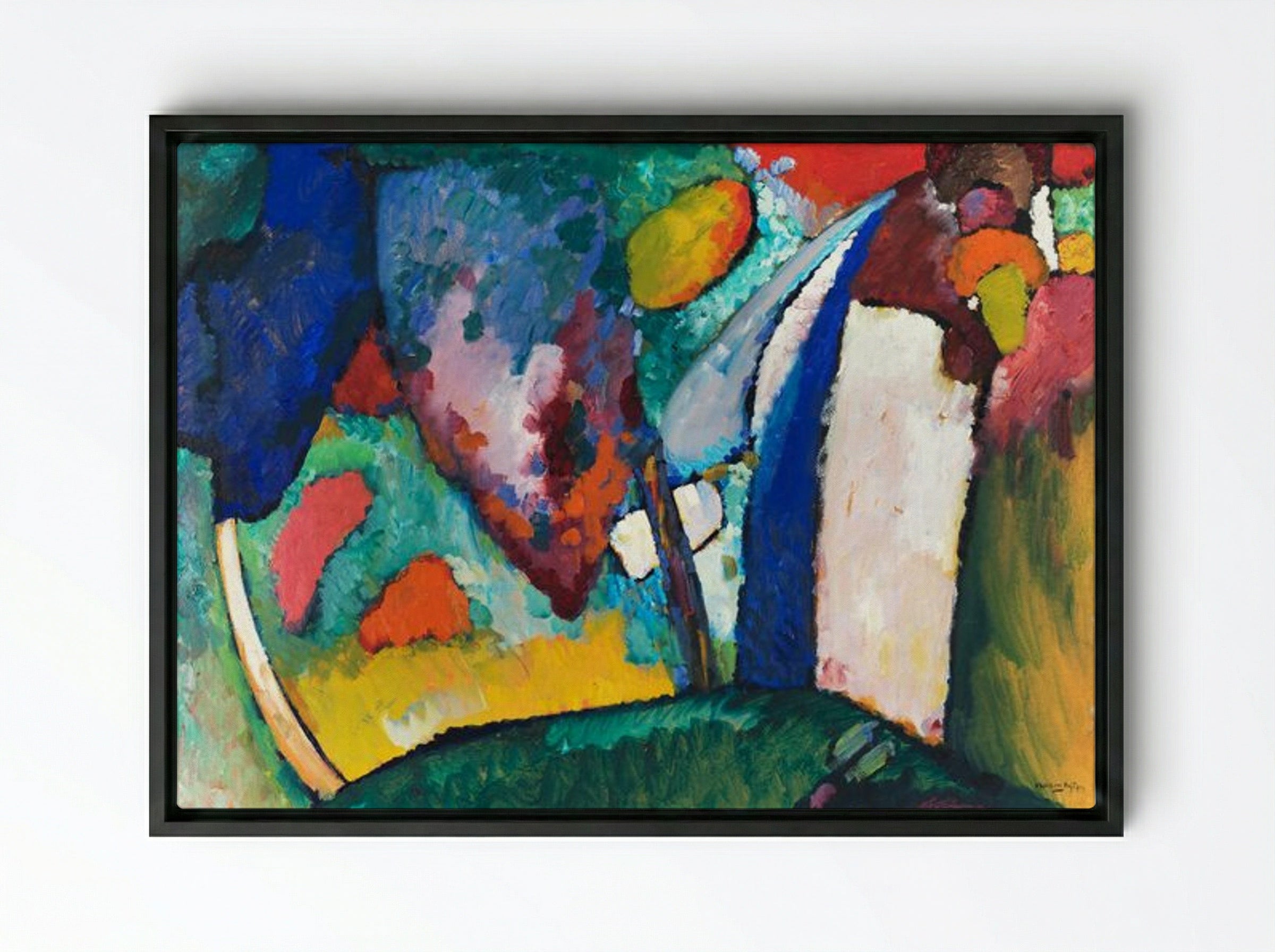 The Waterfall - Wassily Kandinsky - Framed Canvas Black