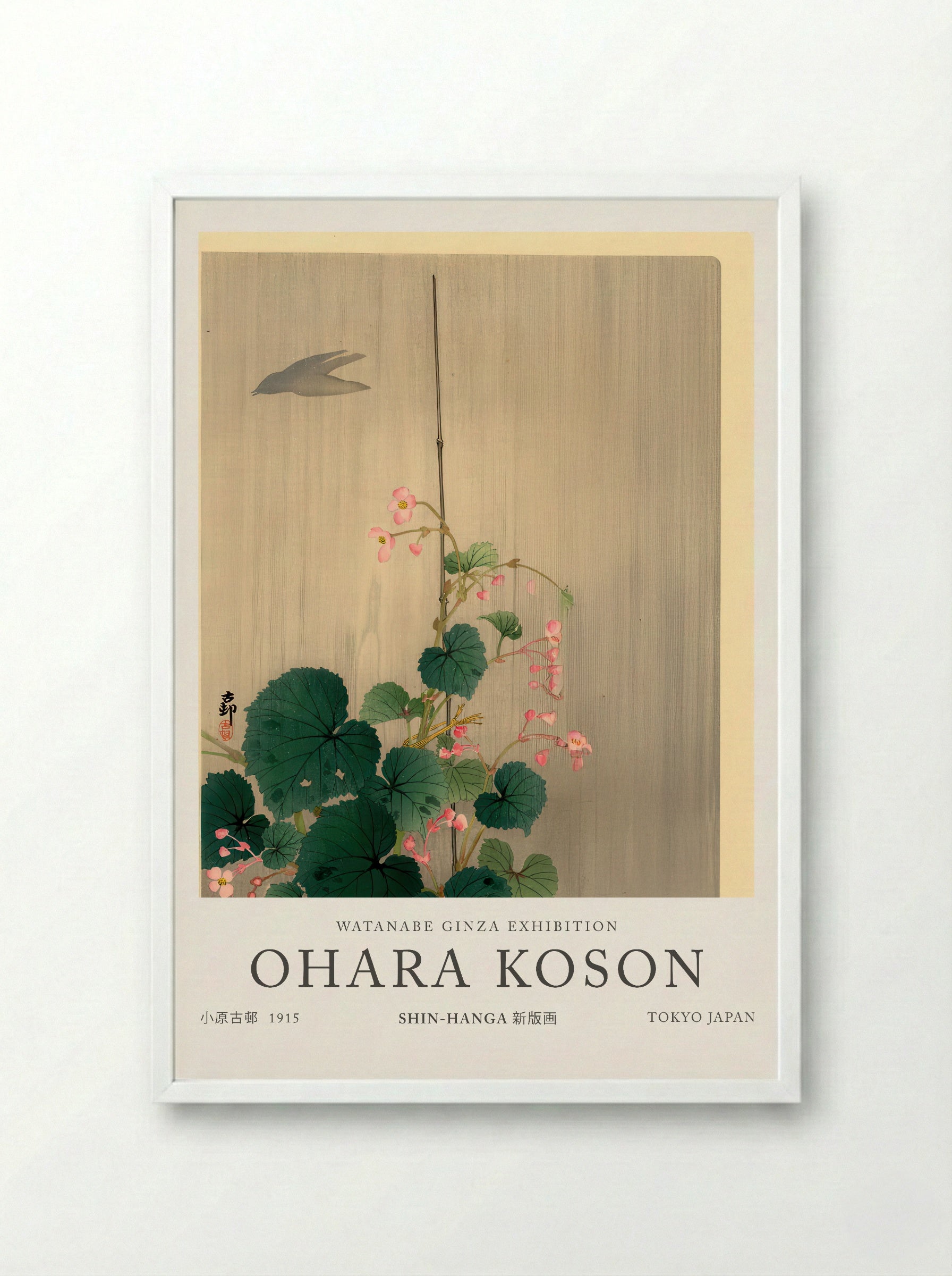 Bird And Begonias - Ohara Koson