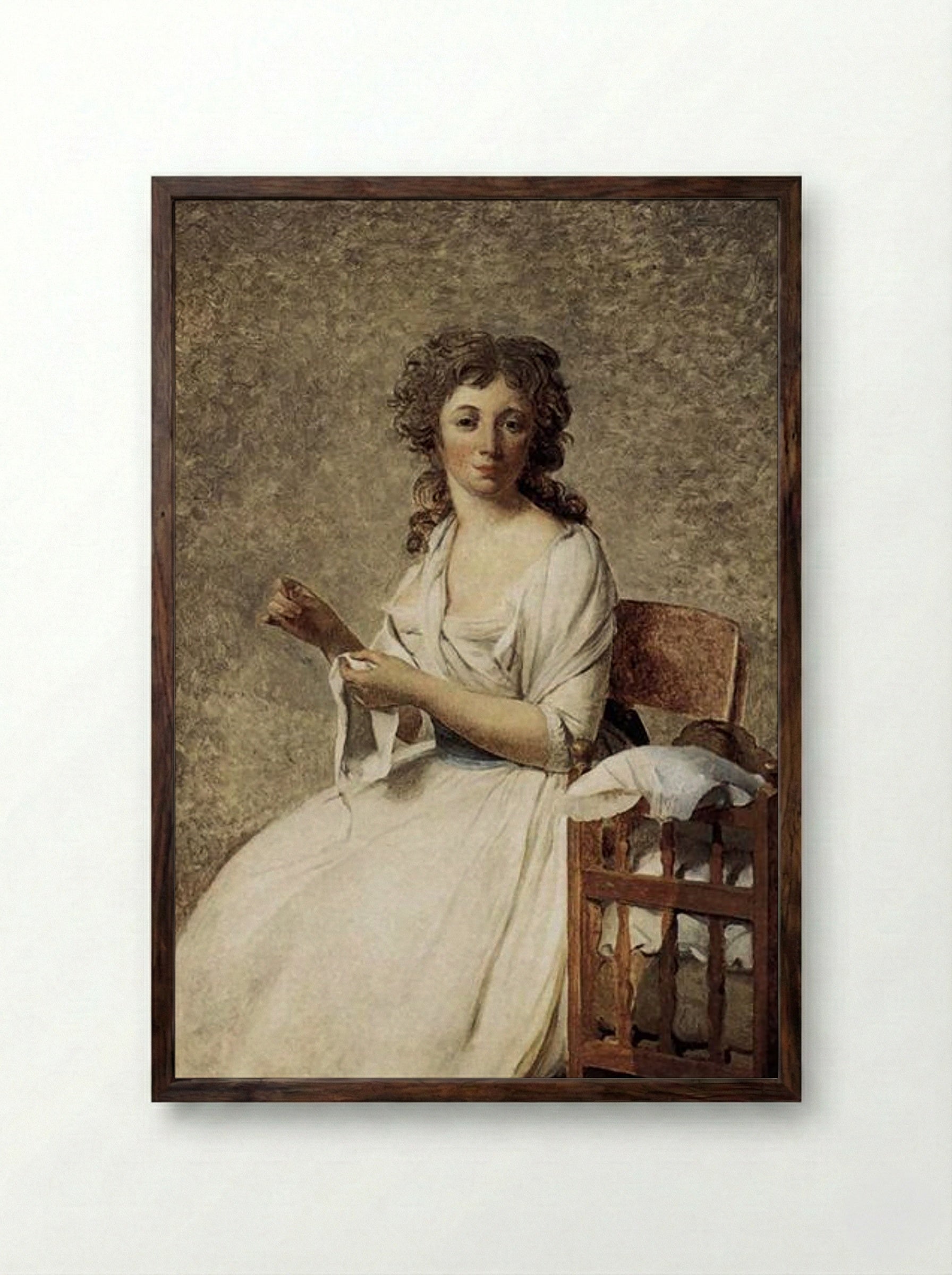 Portrait of Madame Adelaide Pastoret - Jacques-Louis David - Framed Print Dark Wood