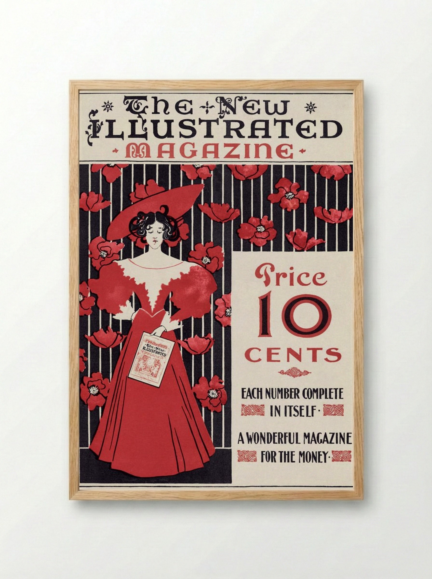 The New Illustrated Magazine (Cover Design) - Ethel Reed - Framed Print Wood