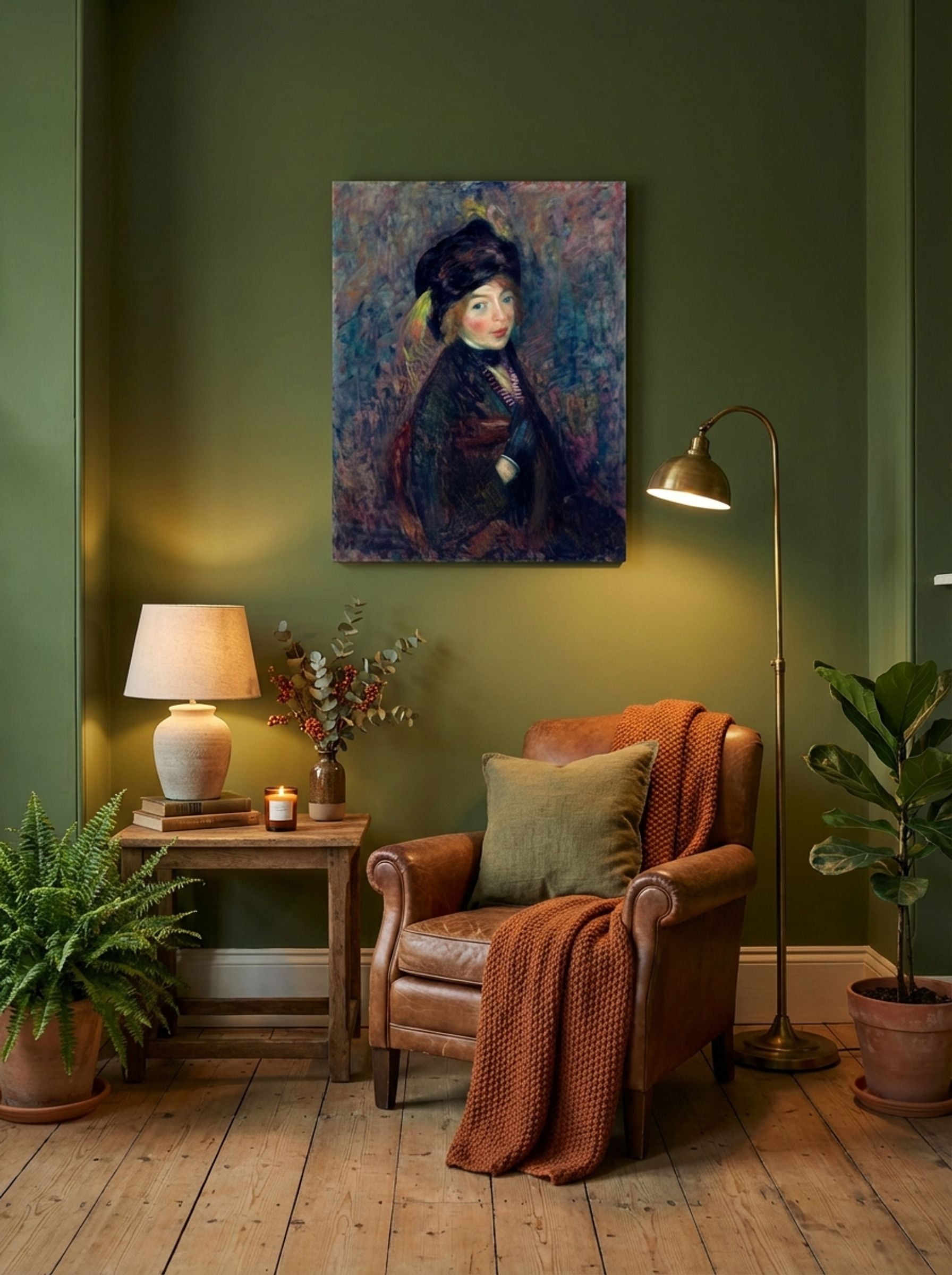 Head of Girl, Feather in Turban - William James Glackens - Lifestyle