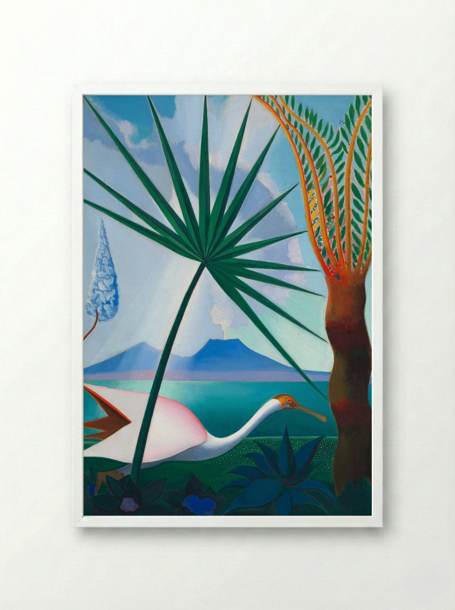 Neapolitan Song - Joseph Stella - Framed Print White