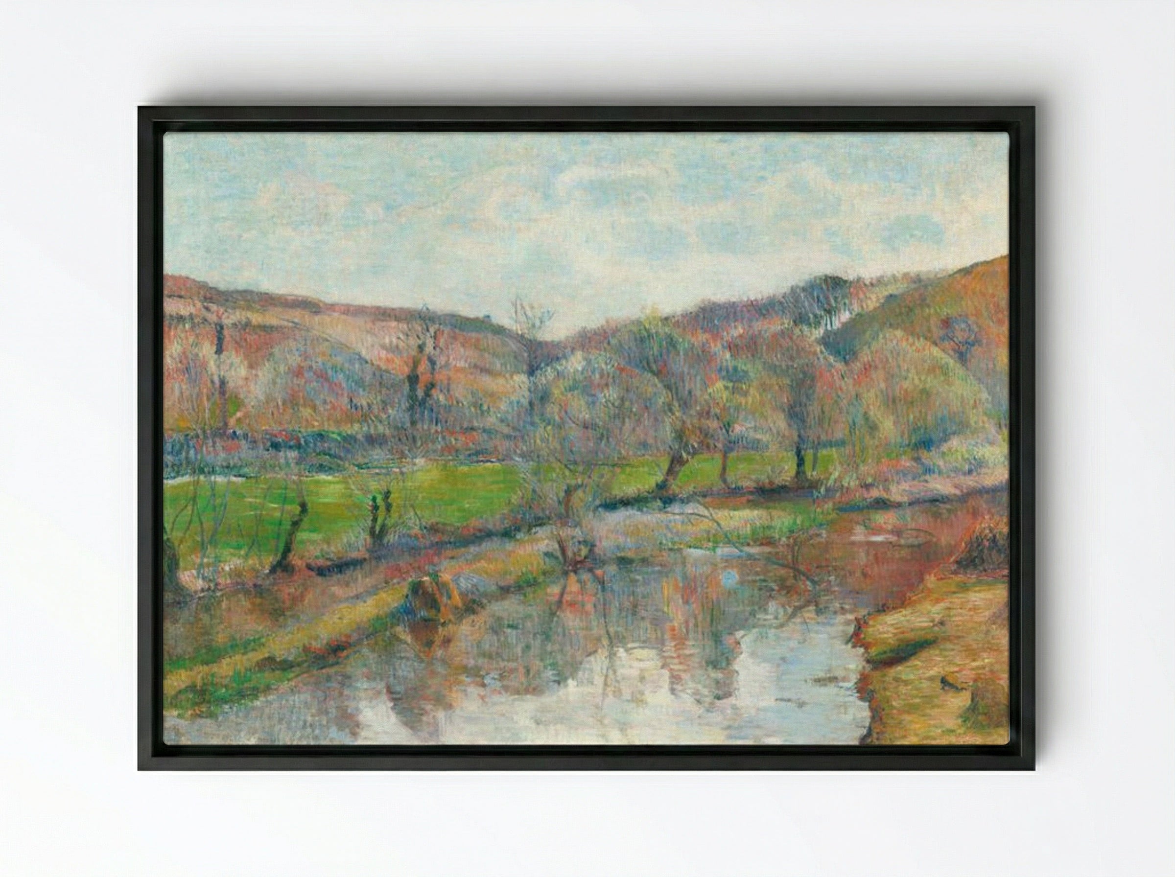 Brittany Landscape - Paul Gauguin - Framed Canvas Black