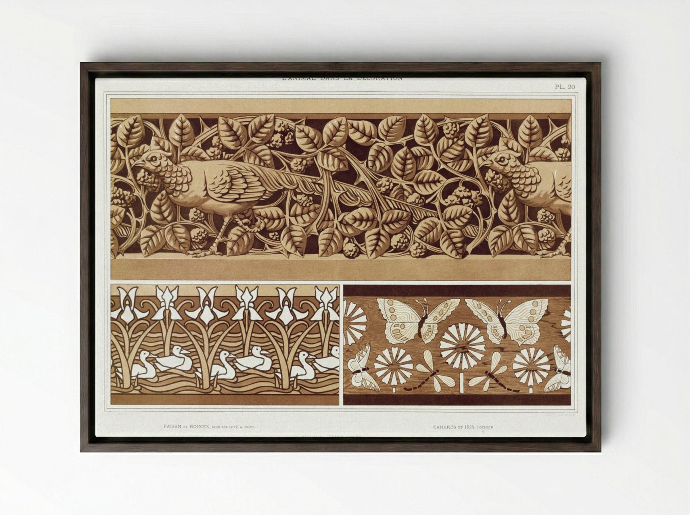 L'Animal dans la Décoration, Plate 20 - Maurice Pillard Verneuil - Framed Canvas Dark Wood
