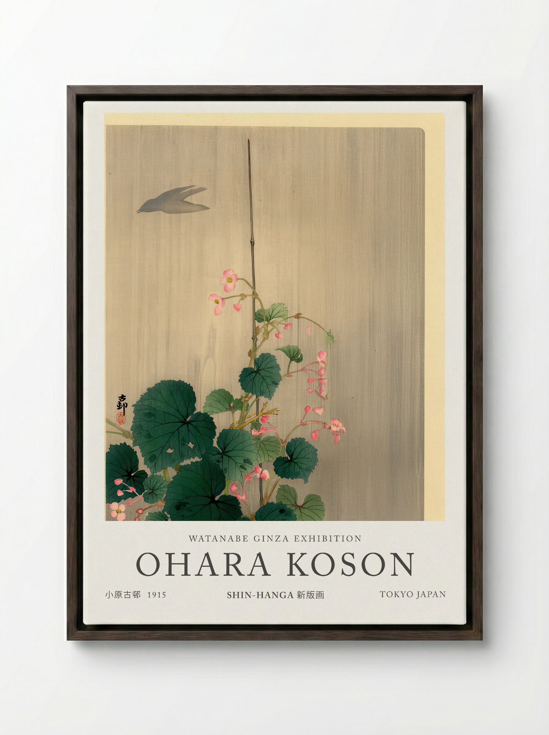 Bird And Begonias - Ohara Koson