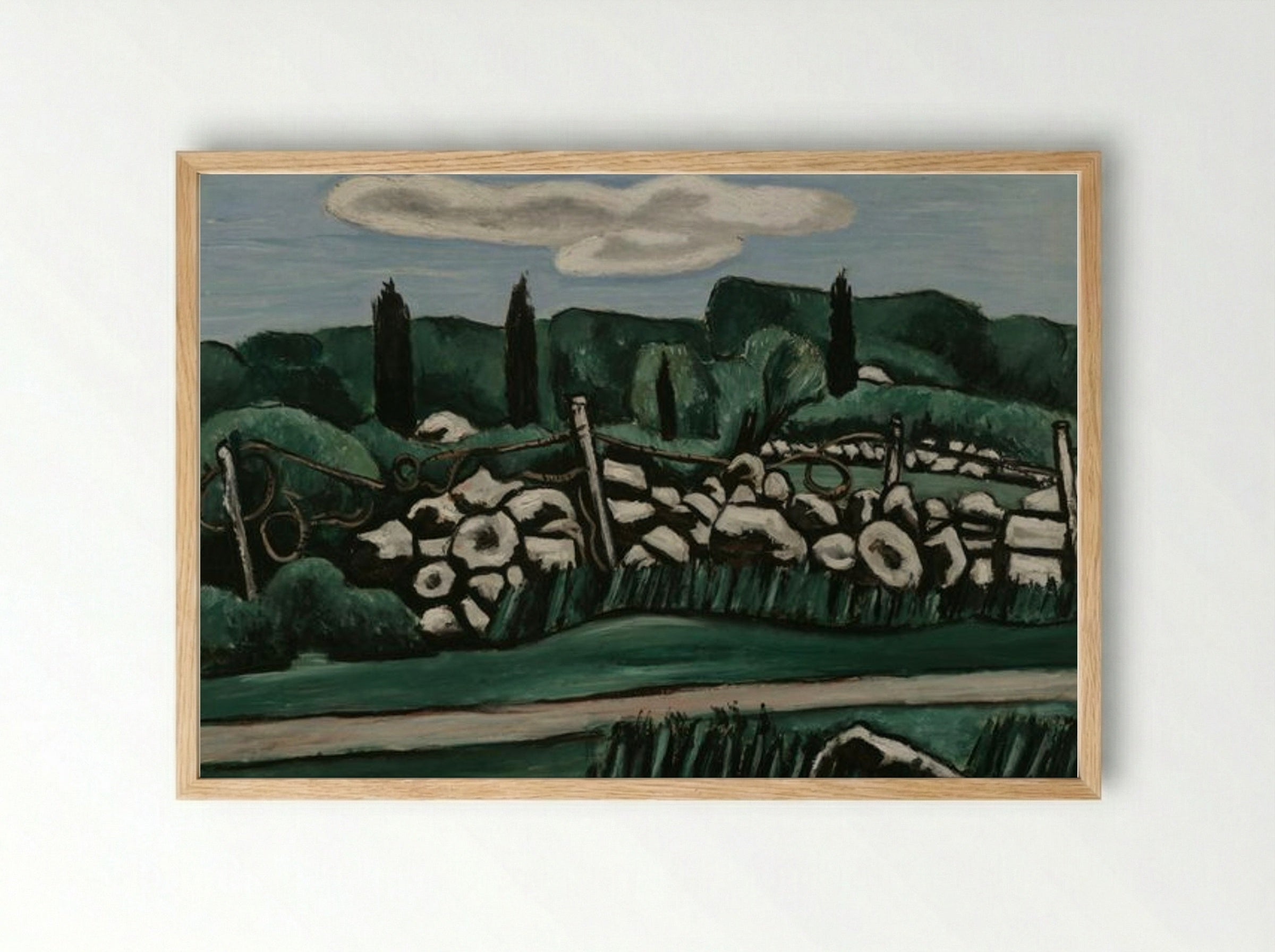 The Last Stone Walls, Dogtown - Marsden Hartley - Framed Print Wood