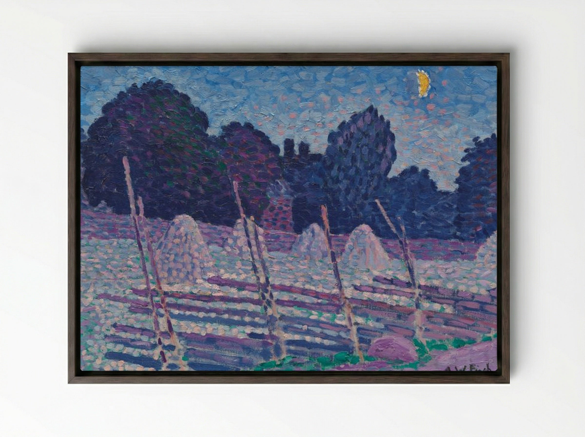 An August Night - Alfred William Finch - Framed Canvas Dark Wood