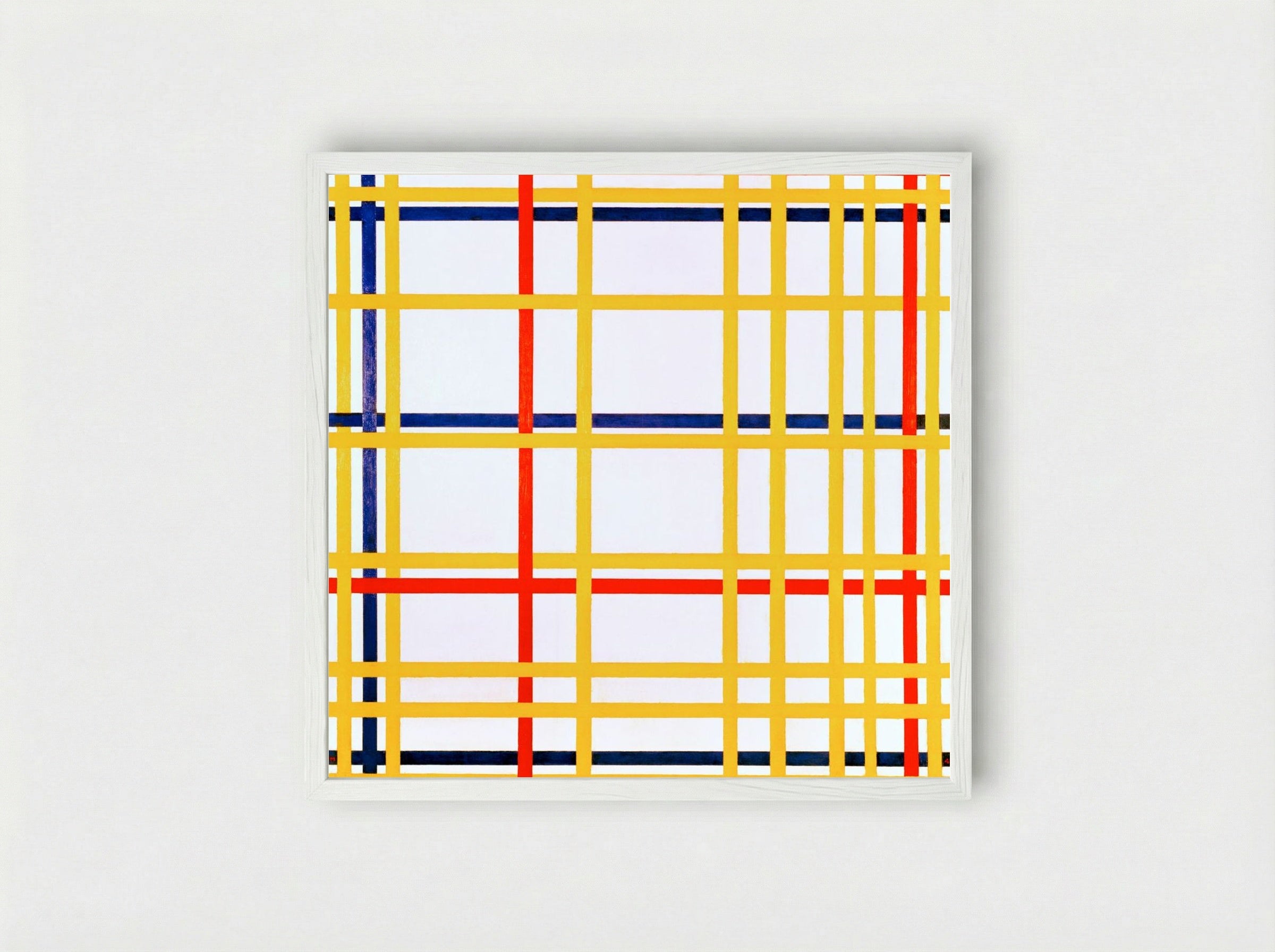 New York City I - Piet Mondrian - Framed Print White