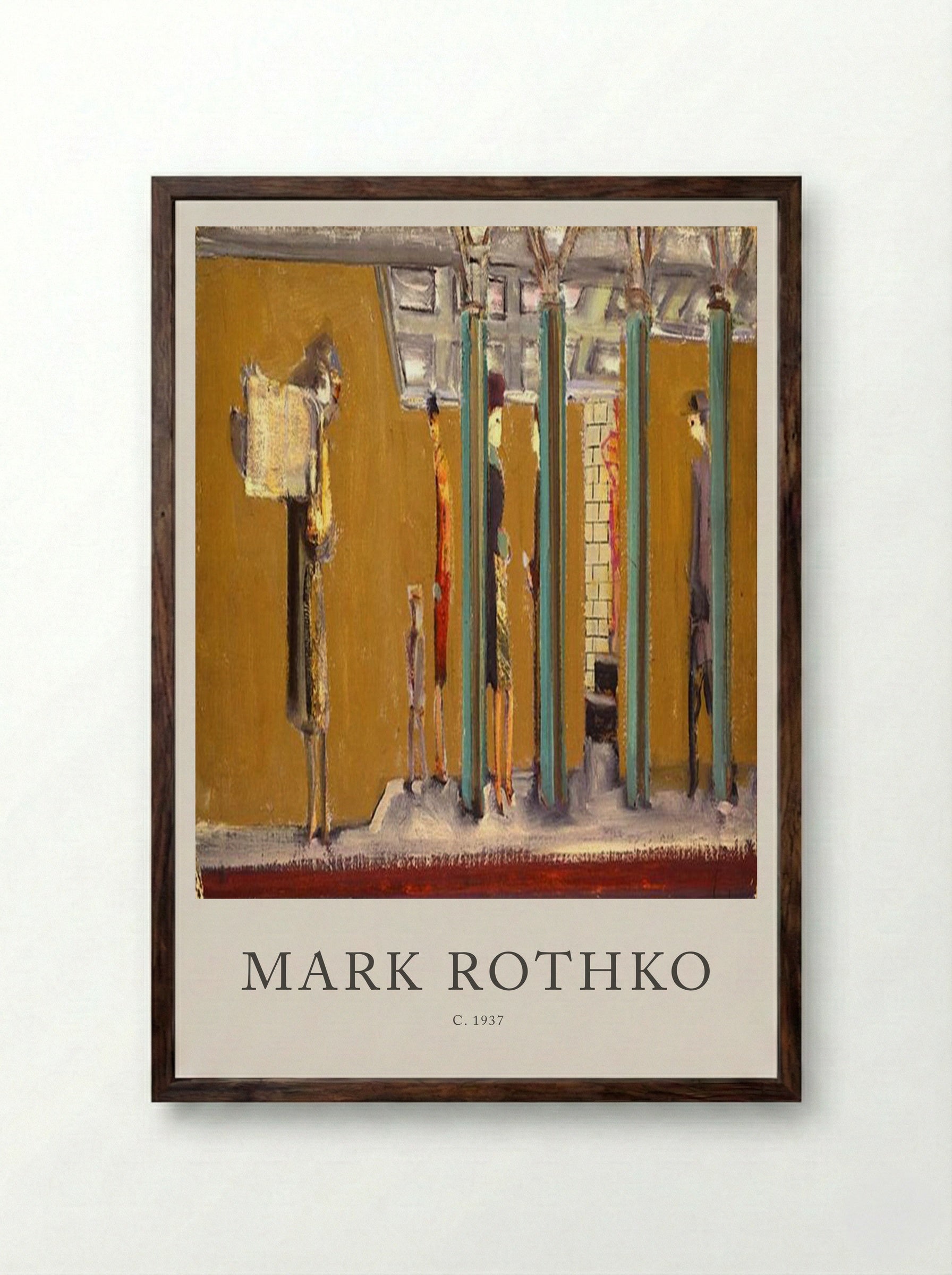 Untitled (Subway Scene) - Mark Rothko - Framed Print Dark Wood