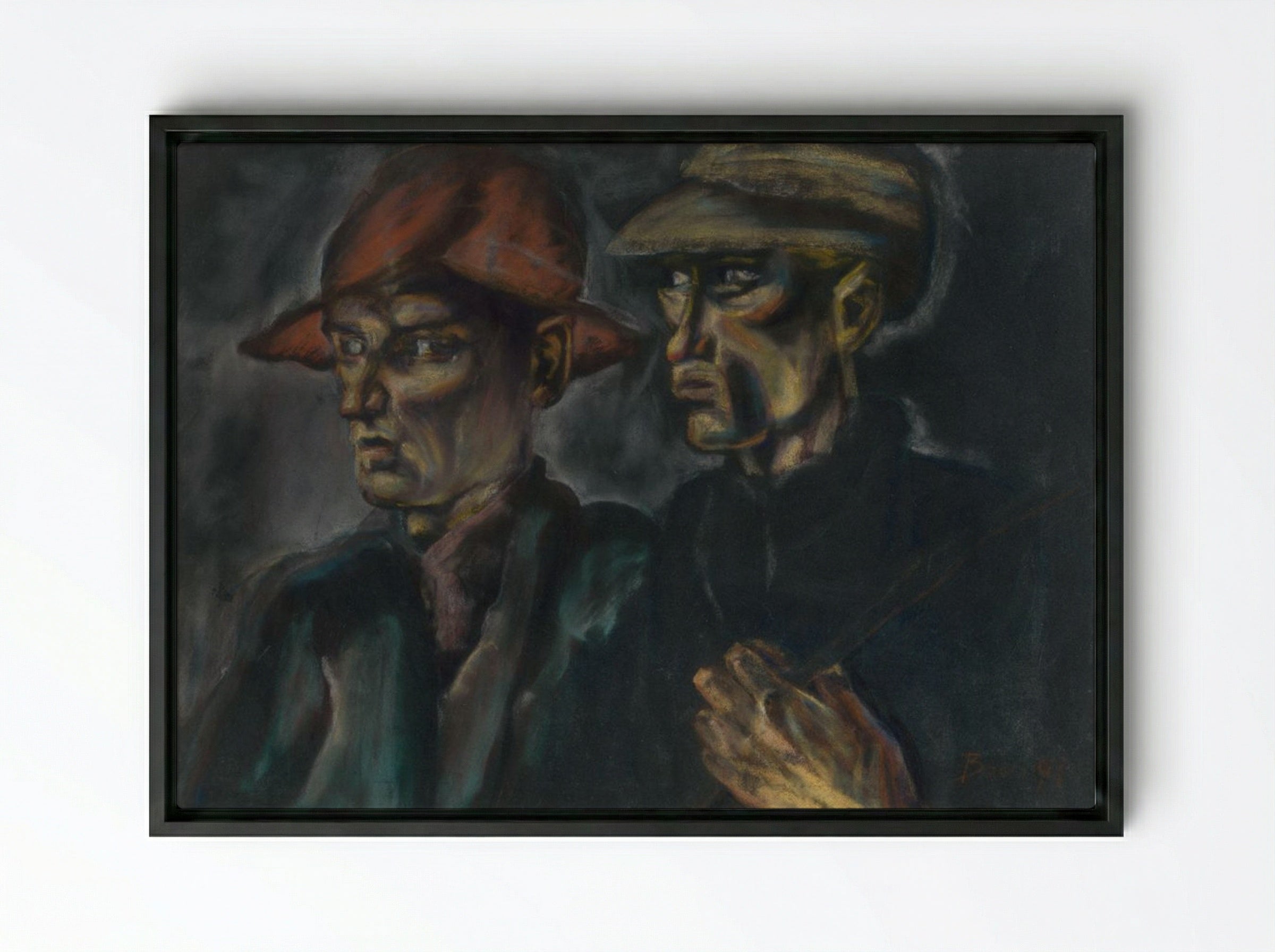 Tramps - Konstantin Bauer - Framed Canvas Black