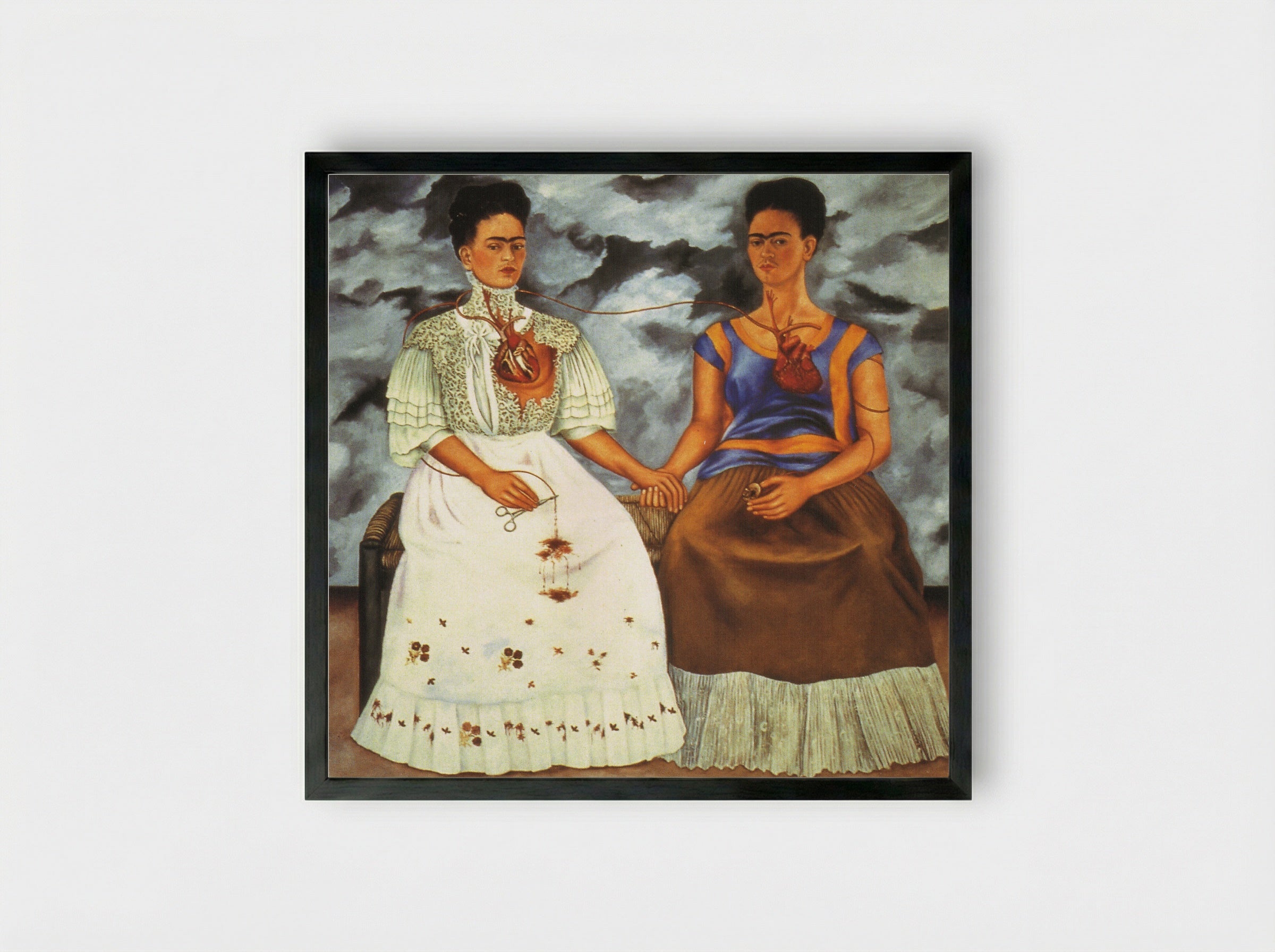 The Two Fridas - Frida Kahlo - Framed Print Black