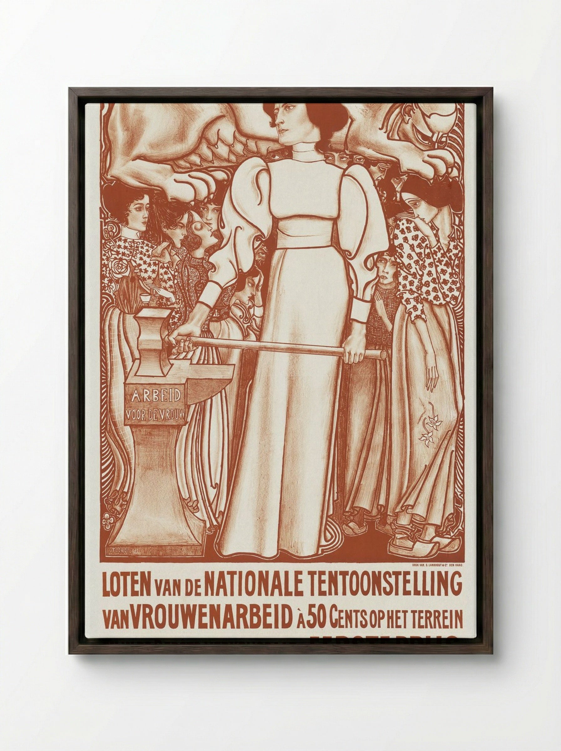Labor for the Woman - Jan Toorop - Framed Canvas Dark Wood