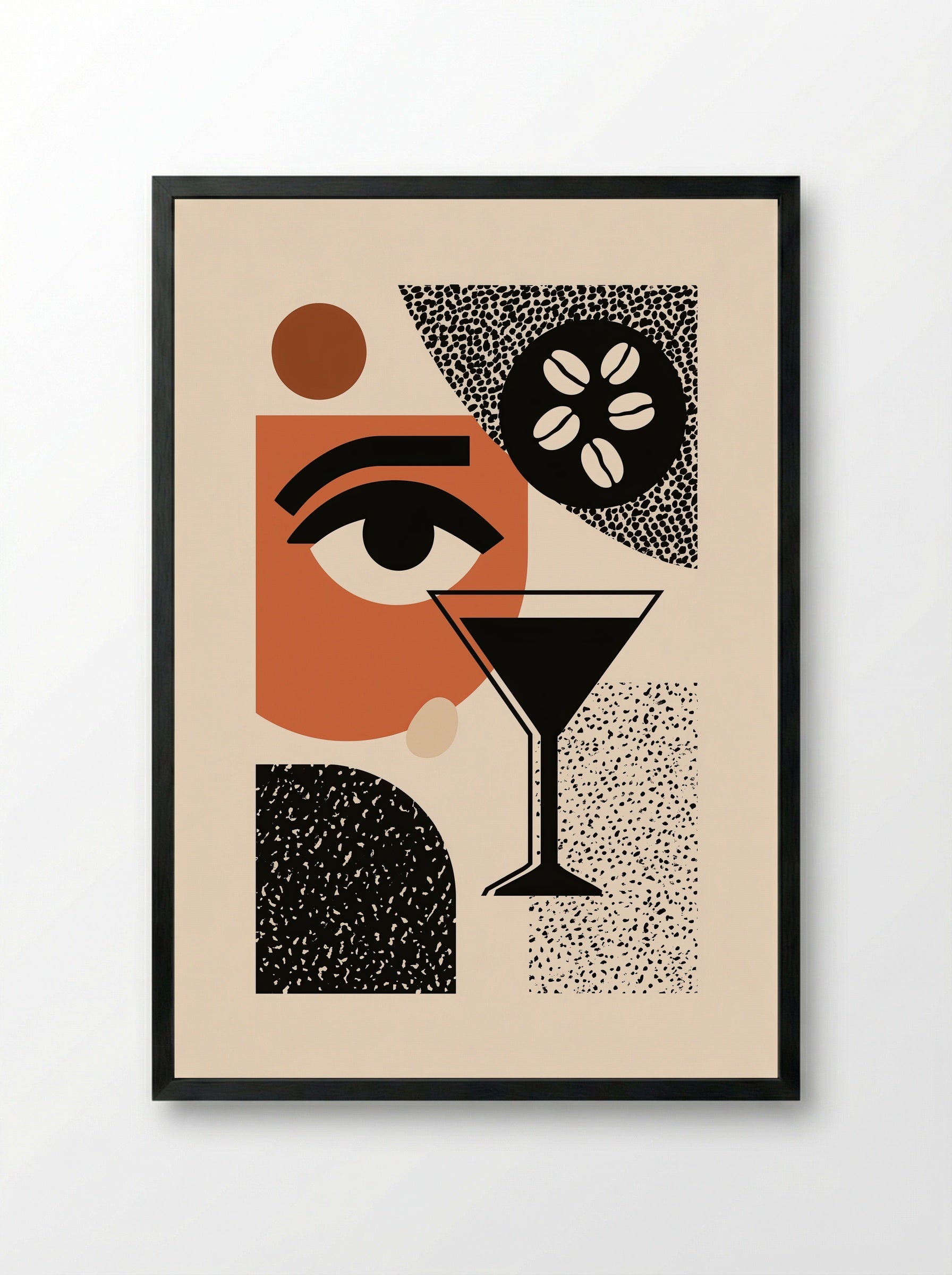 Midnight Espresso Martini - Framed Print Black