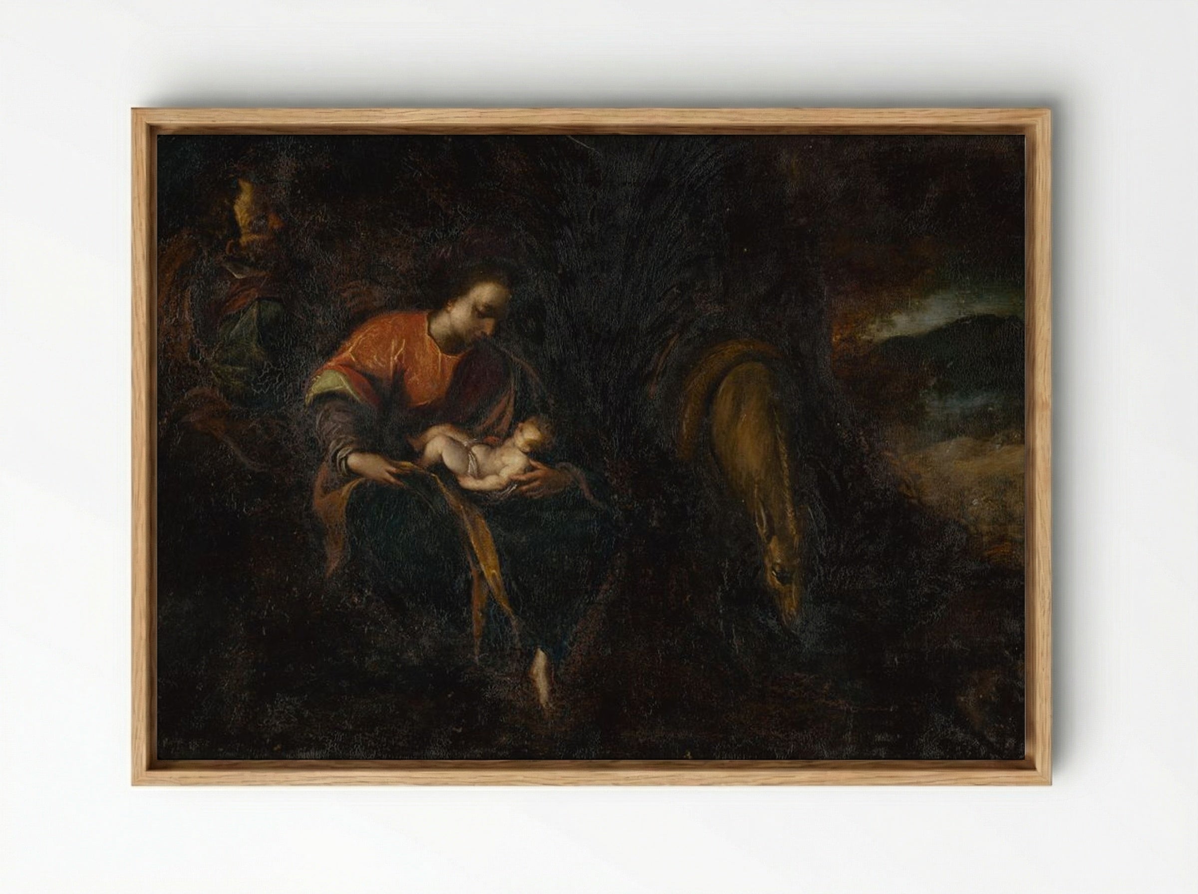 The Holy Family - Correggio - Framed Canvas Wood