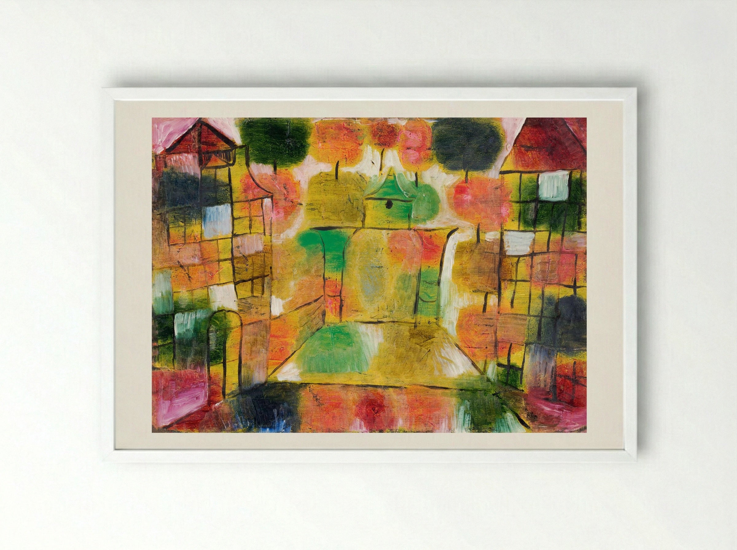 Tree and Architecture, Rhythms - Paul Klee - Framed Print White