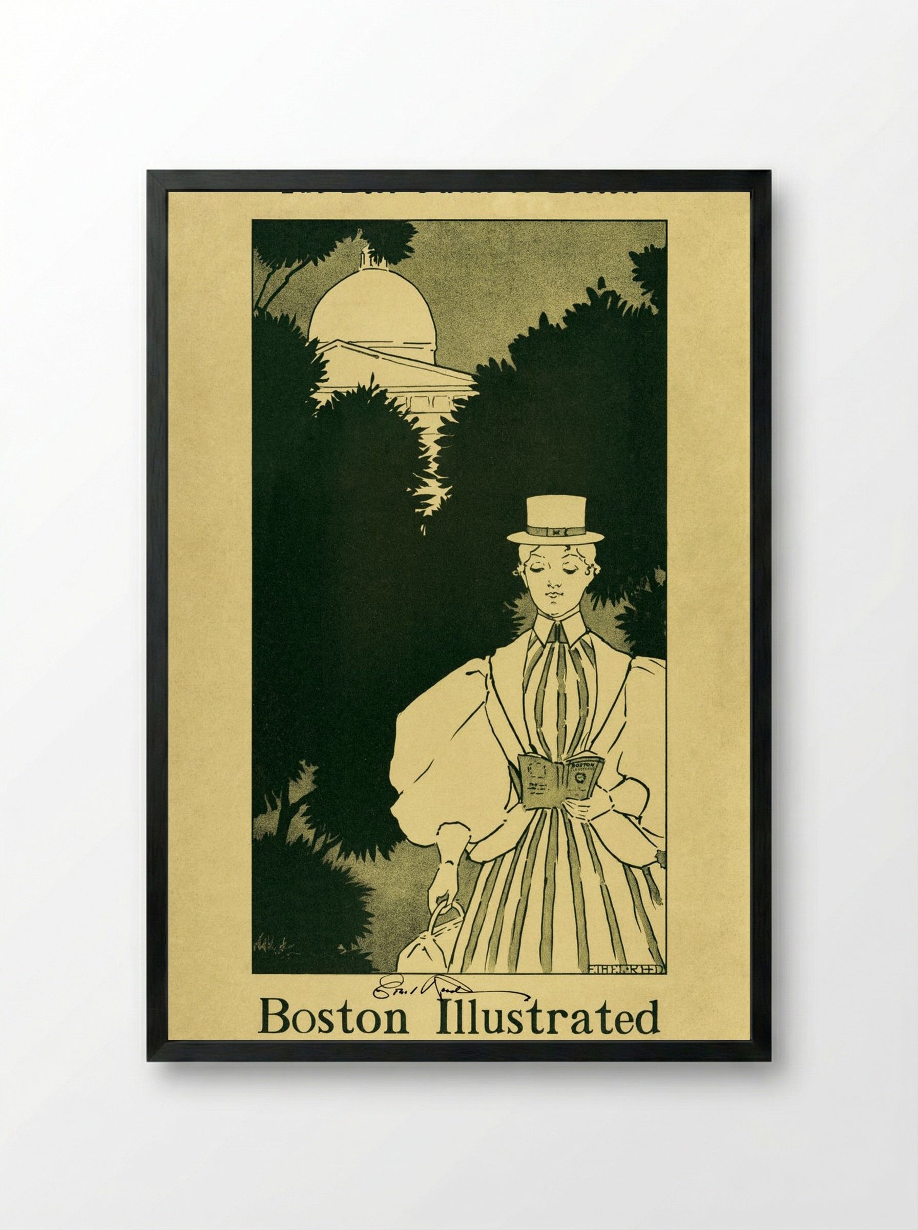 The Best Guide to Boston - Ethel Reed - Framed Print Black