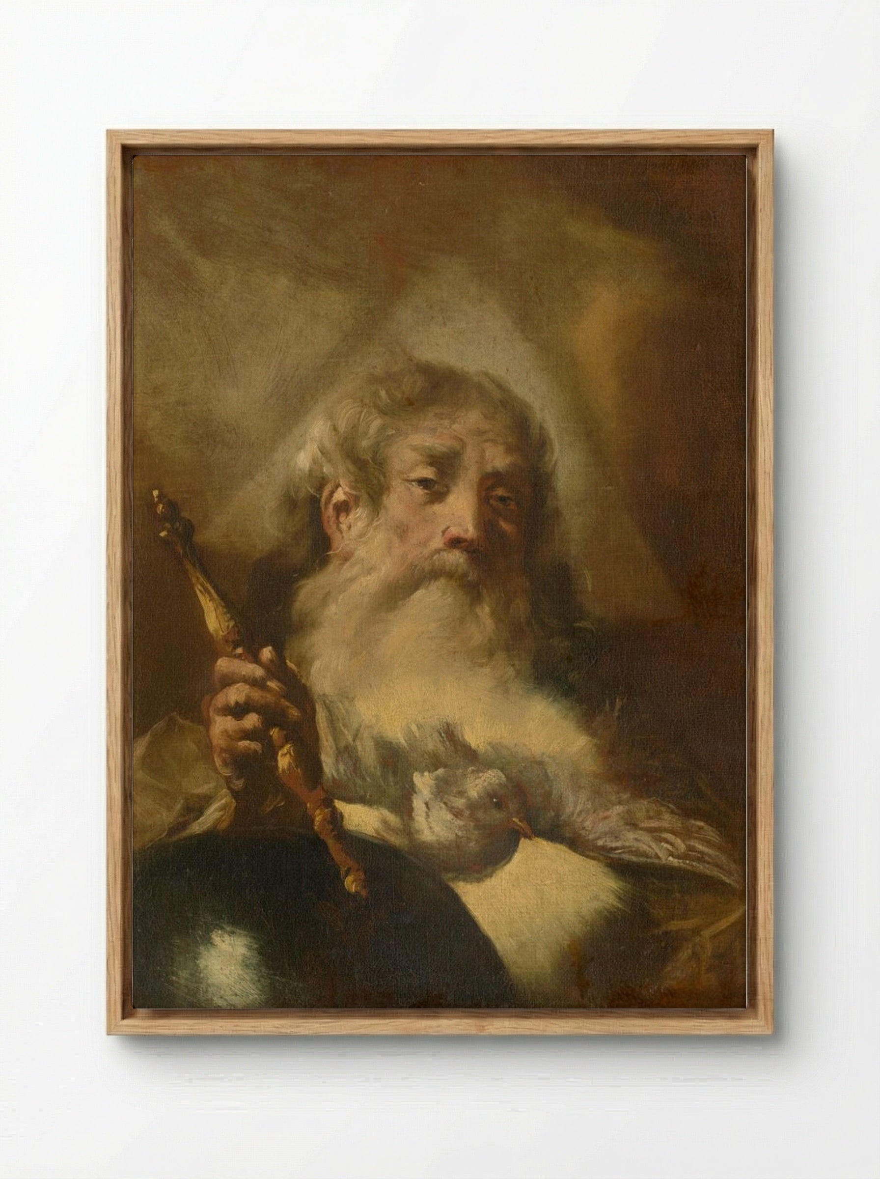 Study of God the Father - Rembrandt van Rijn - Framed Canvas Wood